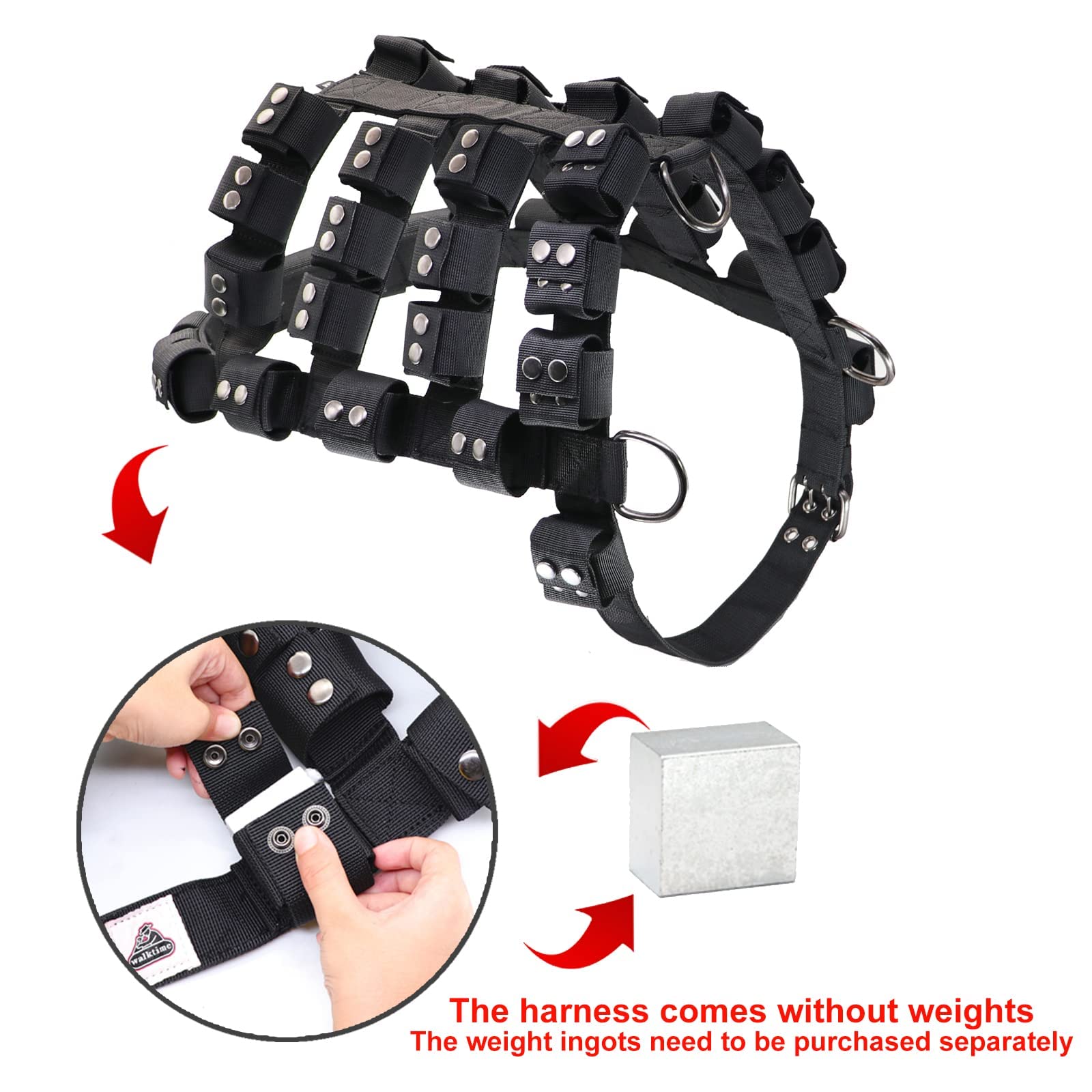 **No-Pull Dog Harness for Small, Medium & Large Dogs – Adjustable Weighted Vest for Pit Bulls & Strong Breeds – Tactical Harness with Pockets – Ideal for Weight Loss, Exercise, Walking & Muscle Training – Perfect for Outdoor Adventures & Daily Walks**