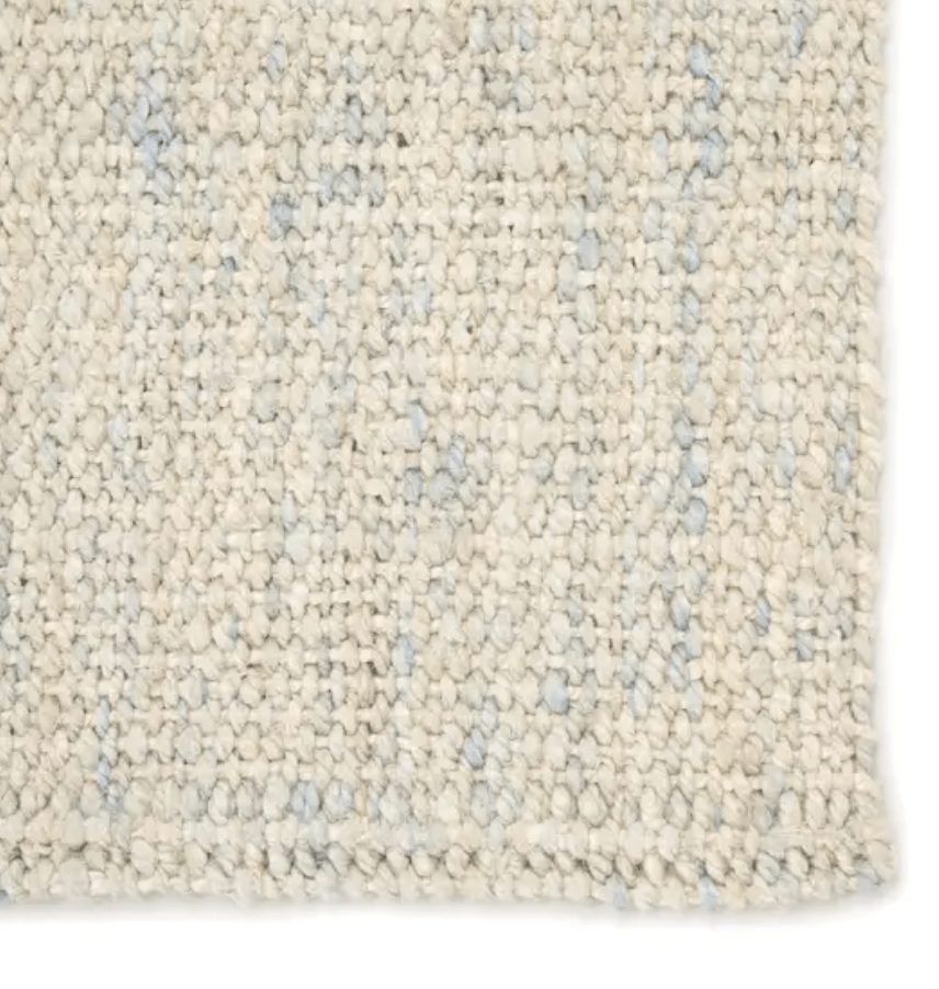 Tobago Natural Jute Rug in Sky & Cream - Handwoven Eco-Friendly Floor Mat for Living Room, Bedroom, or Boho Home Decor