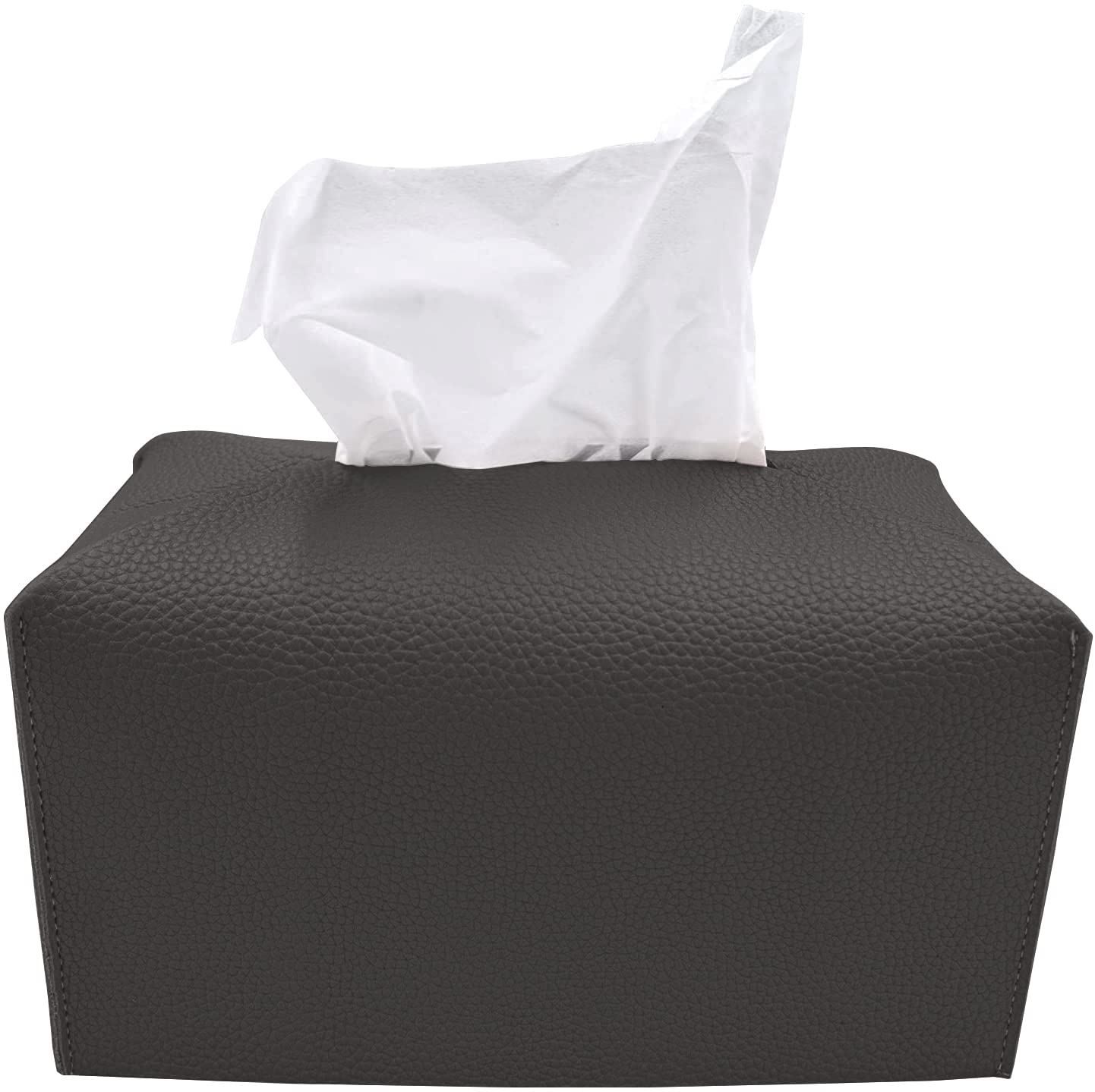 Carrotez Modern PU Leather Tissue Box Cover - Decorative Rectangular Tissue Holder for Bathroom, Vanity, Office Desk & Nightstand (9.5