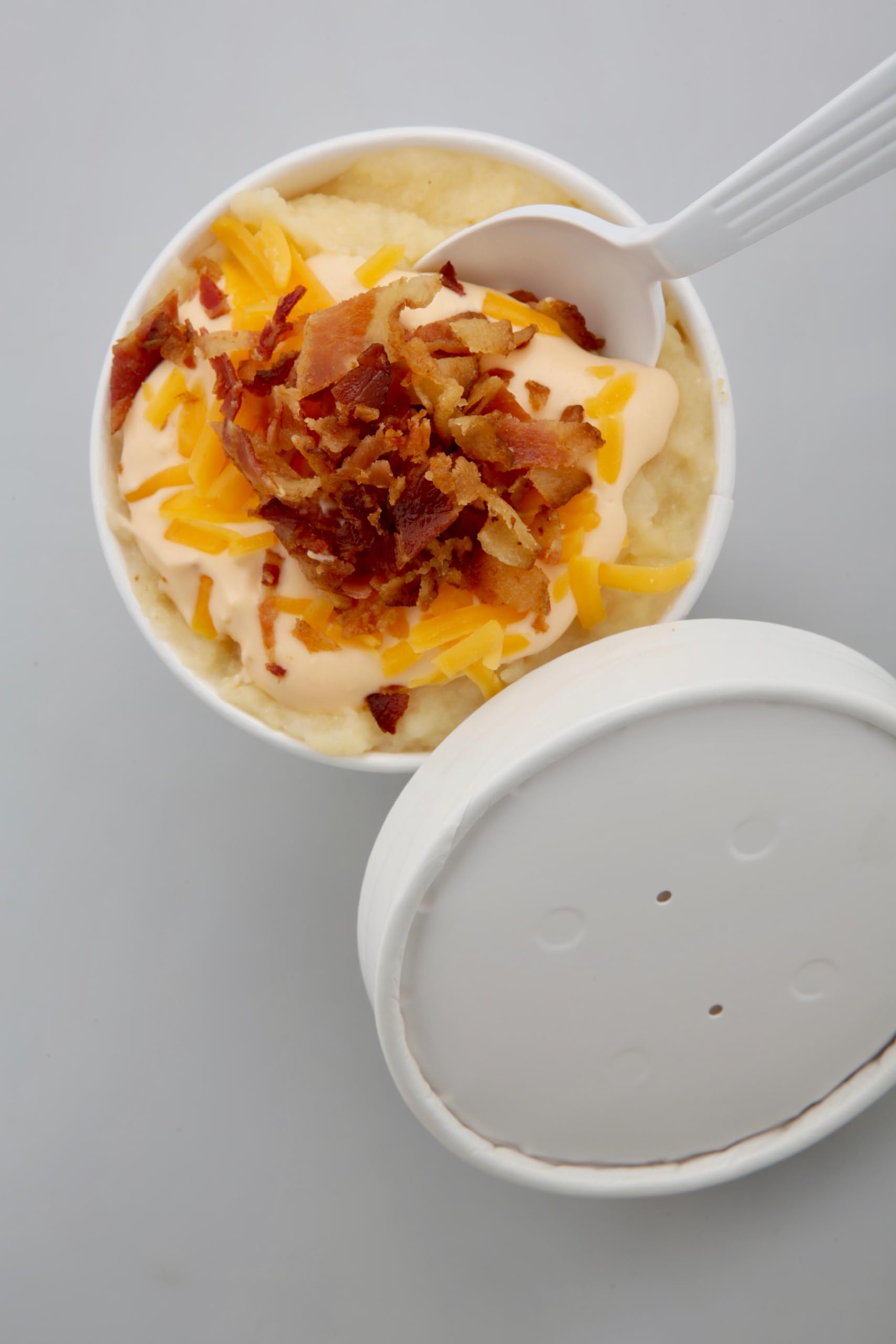 12oz Disposable Paper Cups with Lids & Spoons - 50 Sets Combo Pack for Soup, Dessert, Granola, Ice Cream, Yogurt | 12 Ounce Paper Bowls for Hot/Cold Food | Perfect for Home Use, Parties, Catering & Everyday Meals