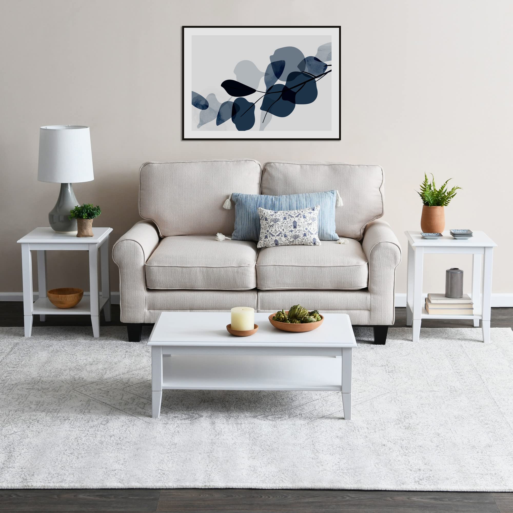 Creative Co-Op Pleasantville Solid Wood Coffee Table - Rustic Farmhouse Style Living Room Center Table for Home Decor