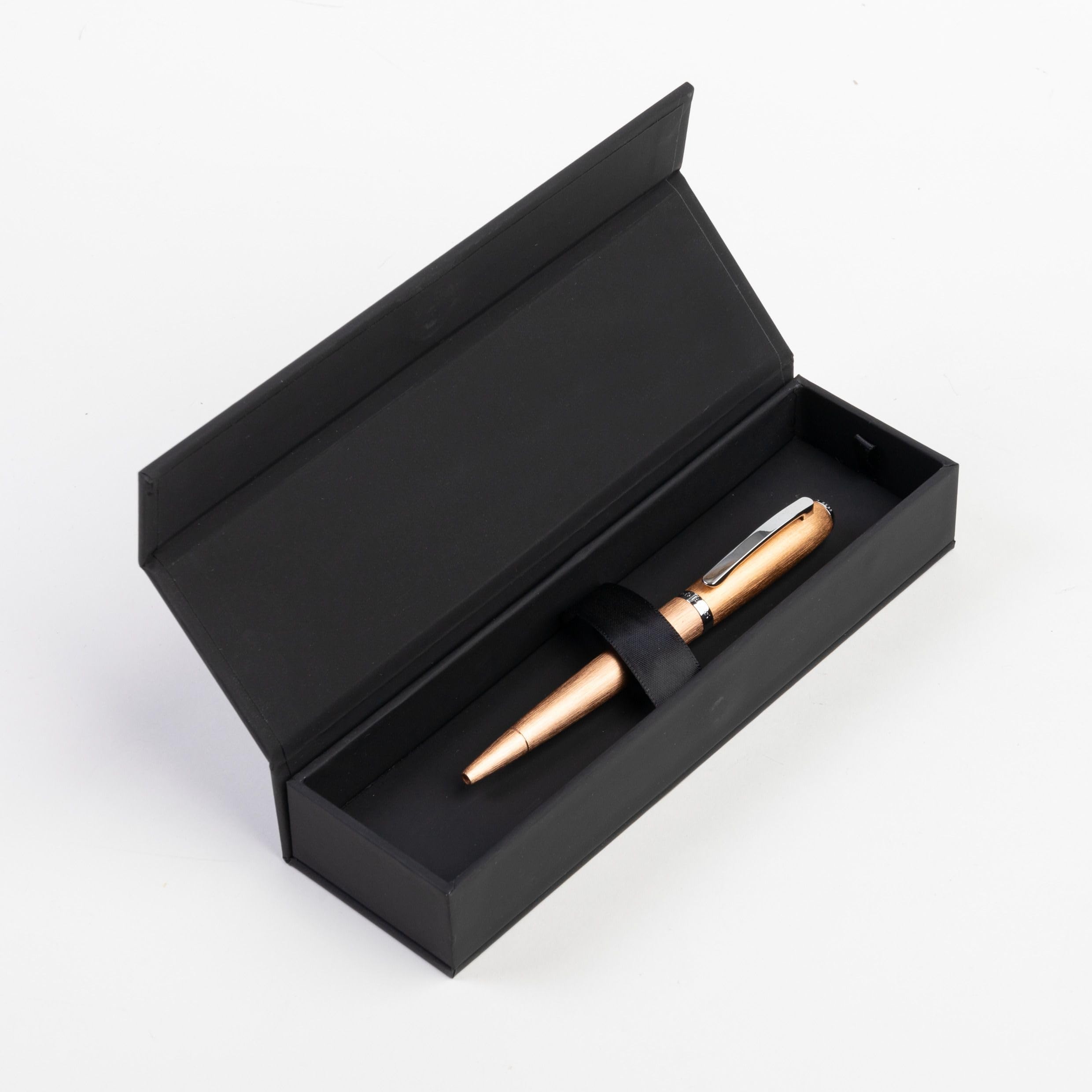 Hugo Boss Contour Brushed Champagne Ballpoint Pen with Blue Ink - Premium Gift Box Included | Luxury Writing Instrument for Business Professionals, Graduation Gifts & Executive Office Supplies