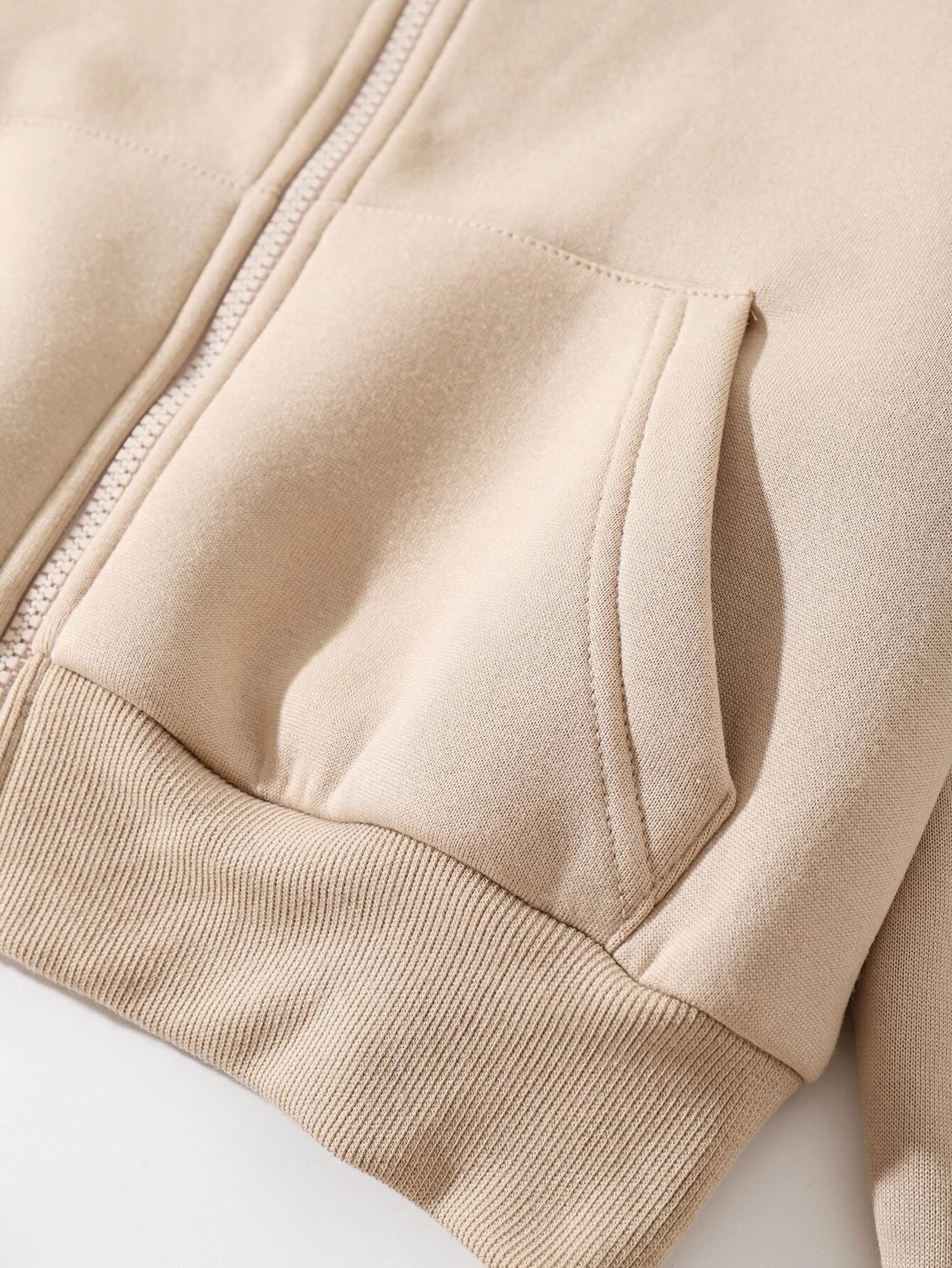 Cioatin Women's Fleece Zip-Up Crop Hoodie - Y2K Trendy Long Sleeve Athletic Sweatshirt for Workouts & Fall Fashion | Gym, Running, Casual Wear
