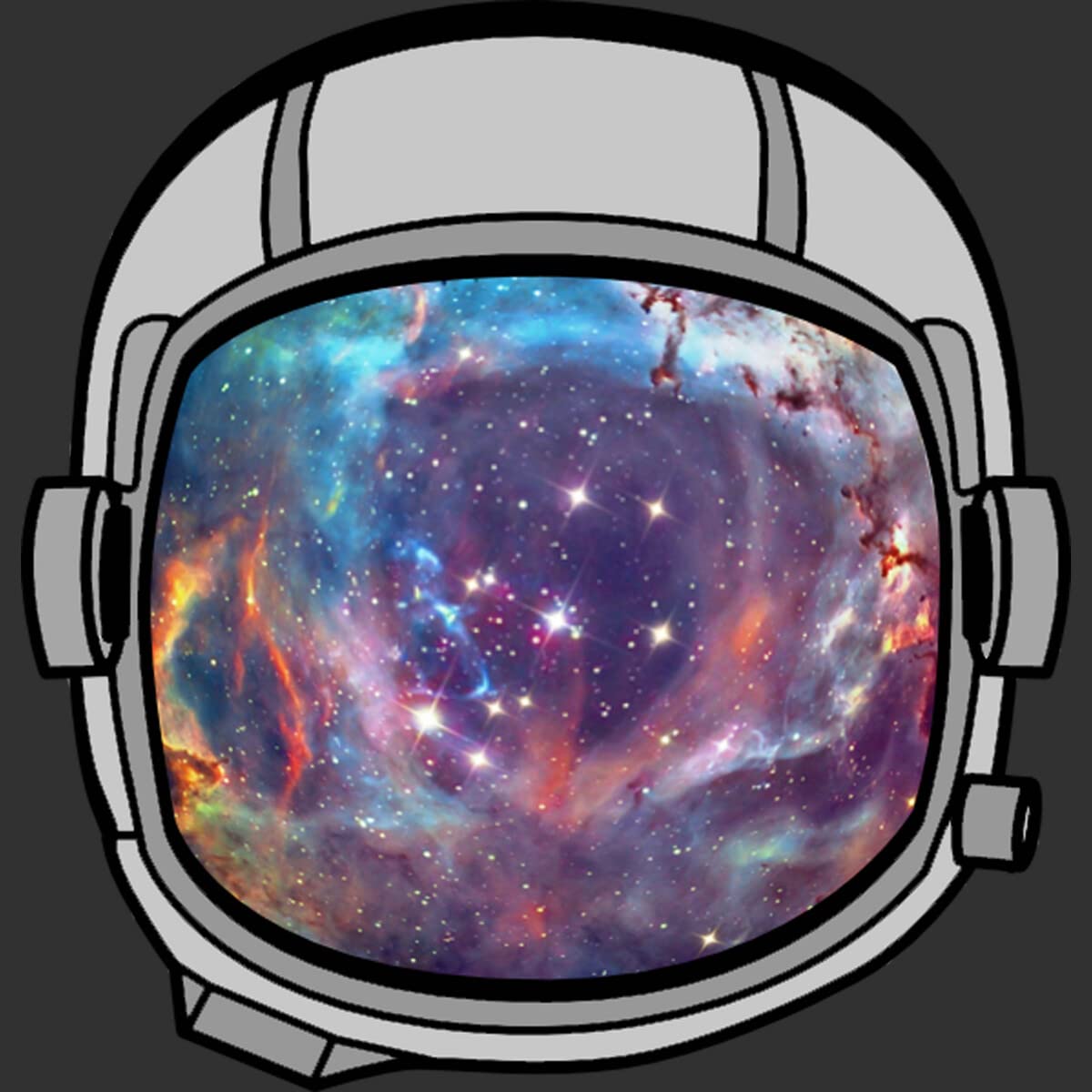 Design By Humans Men's Space Helmet Graphic Tank Top - Colorful Astronaut Print Casual Tee for Summer Outfits, Beach Wear & Sci-Fi Fans