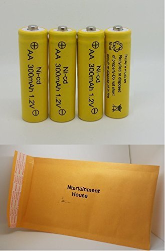 4 Pack AA NiCd Rechargeable Batteries 300mAh 1.2V for Solar Lights - Perfect for Outdoor Garden Lighting, Pathway Lights & Solar Powered Decorations