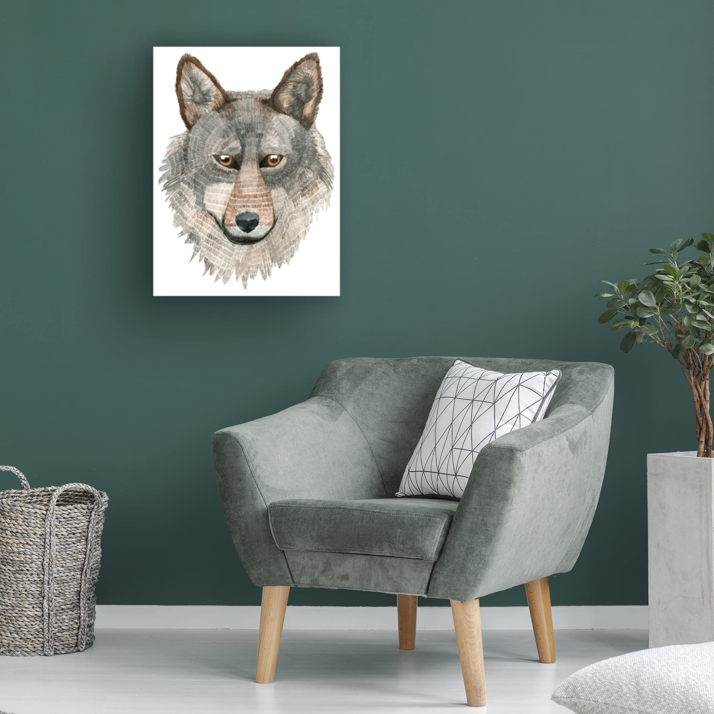 Trademark Fine Art 'Wolf' Canvas Print by Jeannine Saylor | Premium Wildlife Wall Decor for Living Room, Bedroom & Office | Nature Inspired Home Artwork