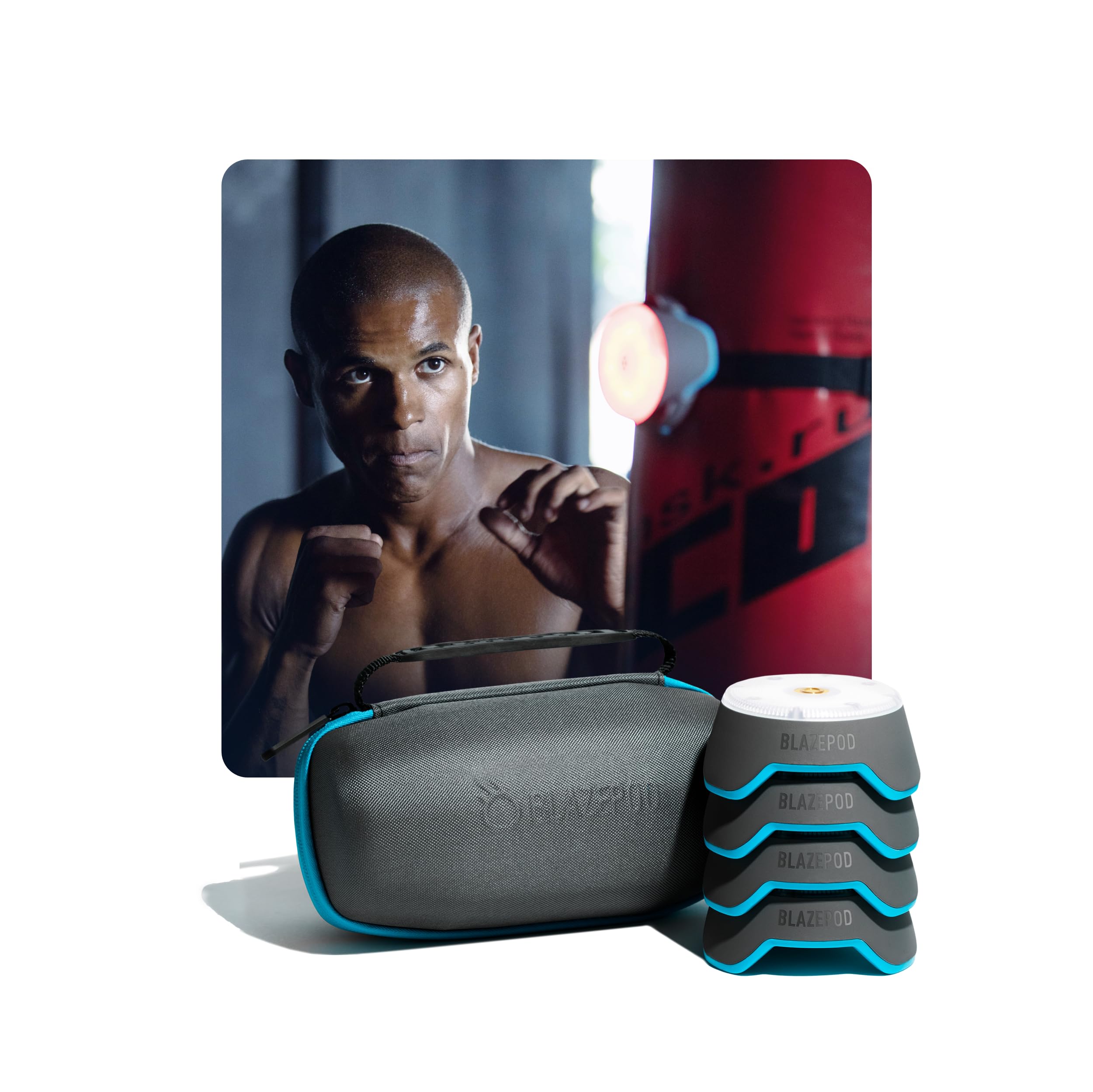 BlazePod LED Flash Reflex Training Pods for Boxing & Martial Arts - Improve Speed, Agility & Reaction Time | Boxing Gym & Dojo Equipment for Coaches & Athletes | Perfect for MMA, Kickboxing & Fitness Training