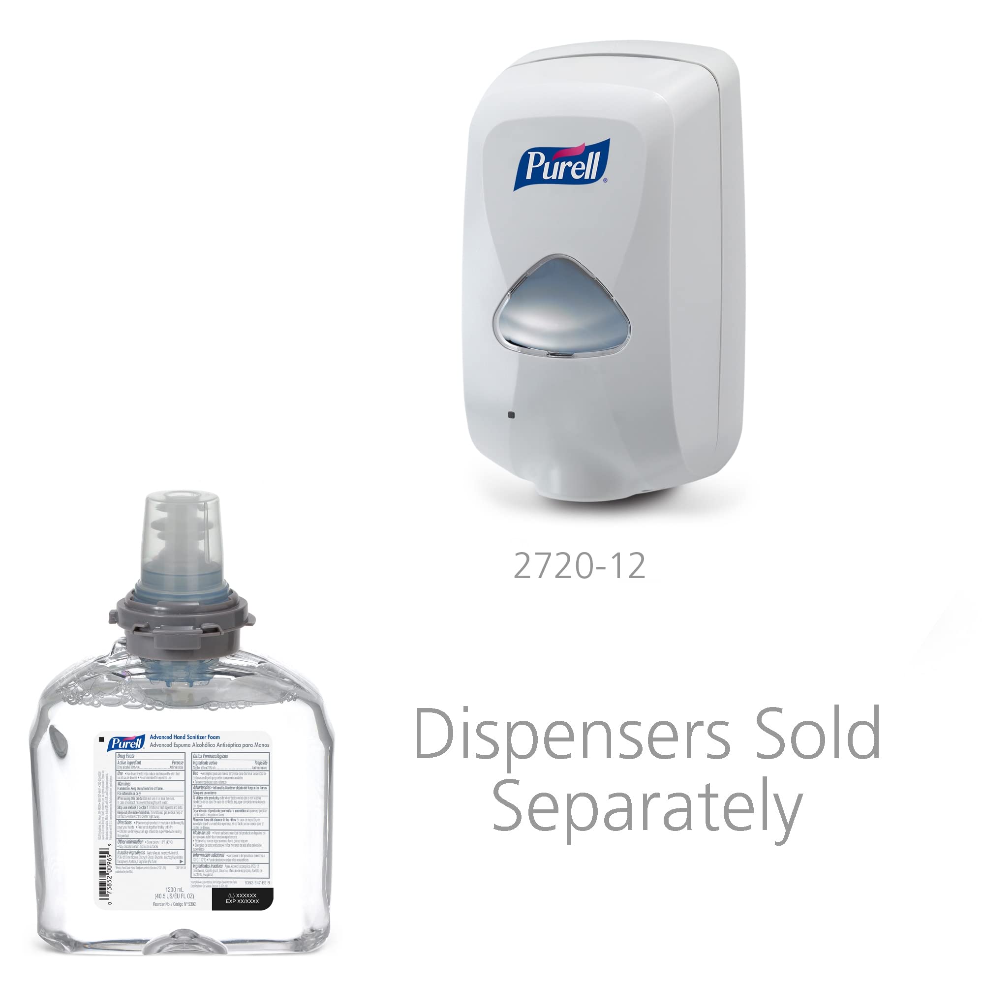 Purell Advanced Hand Sanitizer Foam Refill, 1200 mL (Pack of 2) - Clean Scent, Alcohol-Based Sanitizer for Touch-Free Dispensers | Ideal for Offices, Schools, Hospitals & Public Spaces