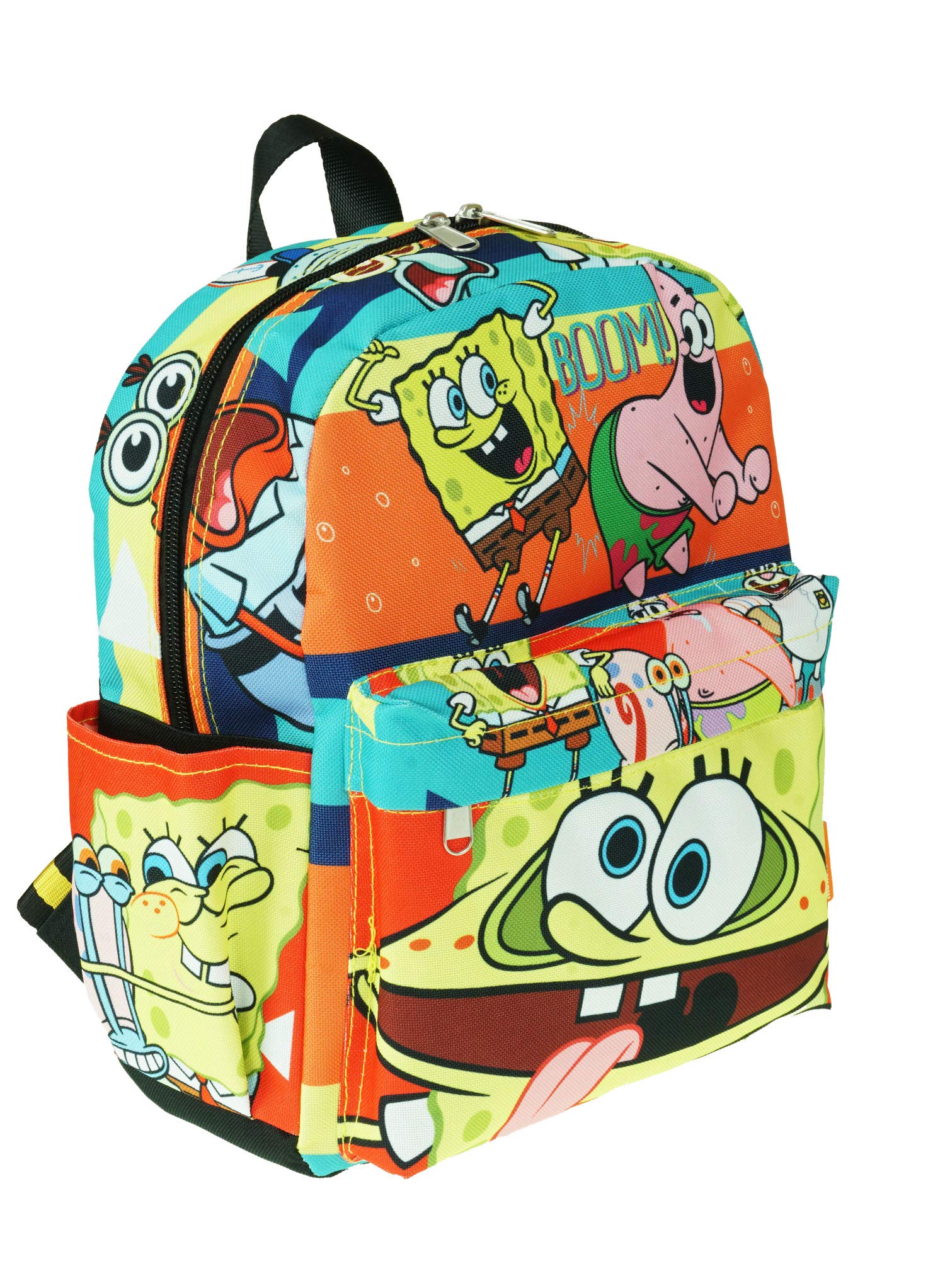 SpongeBob SquarePants 12-Inch Deluxe Backpack for Kids - Medium Size All Over Print School Bag (A21272) | Perfect for School, Travel & Daily Use