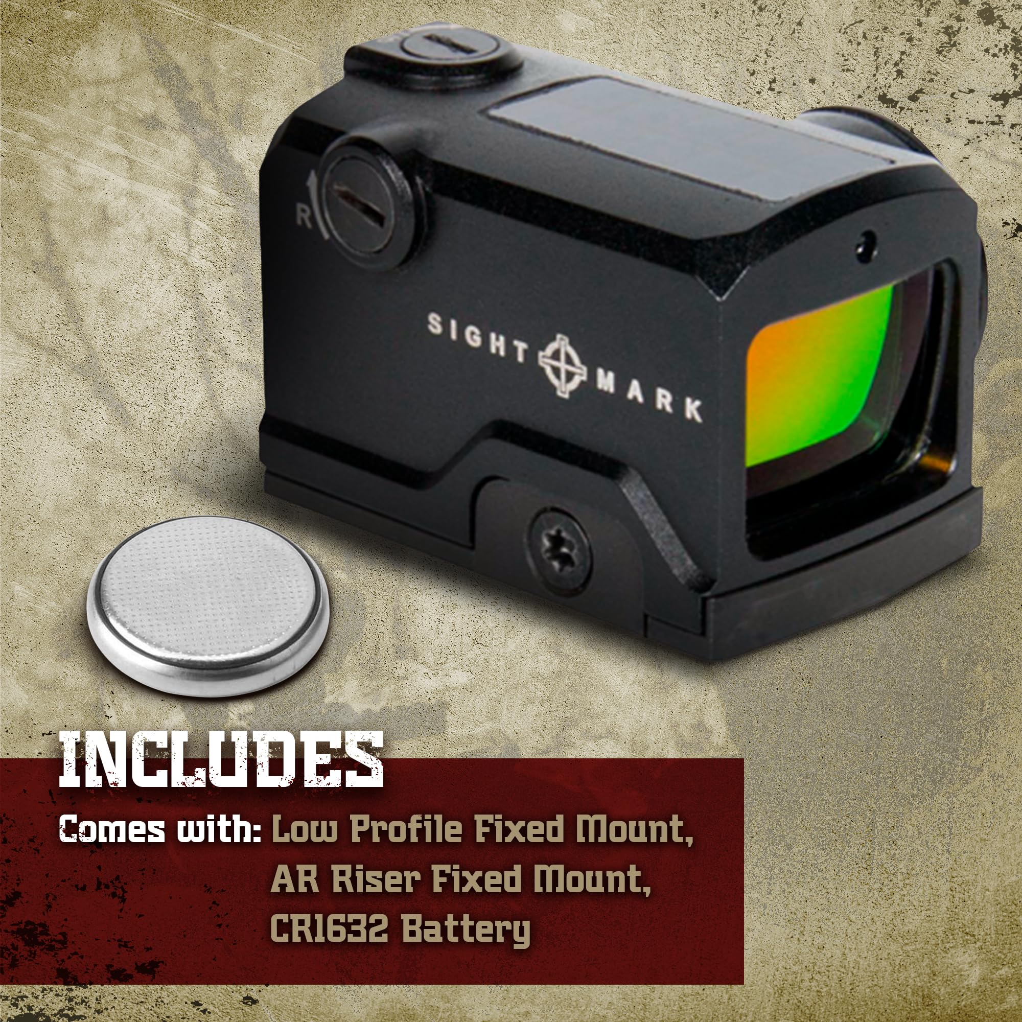 Sightmark Mini Shot M-Spec Solar Reflex Sight - Red Dot Scope for Rifles, Shotguns & Pistols | Solar-Powered & Waterproof | Ideal for Hunting, Tactical Training & Home Defense