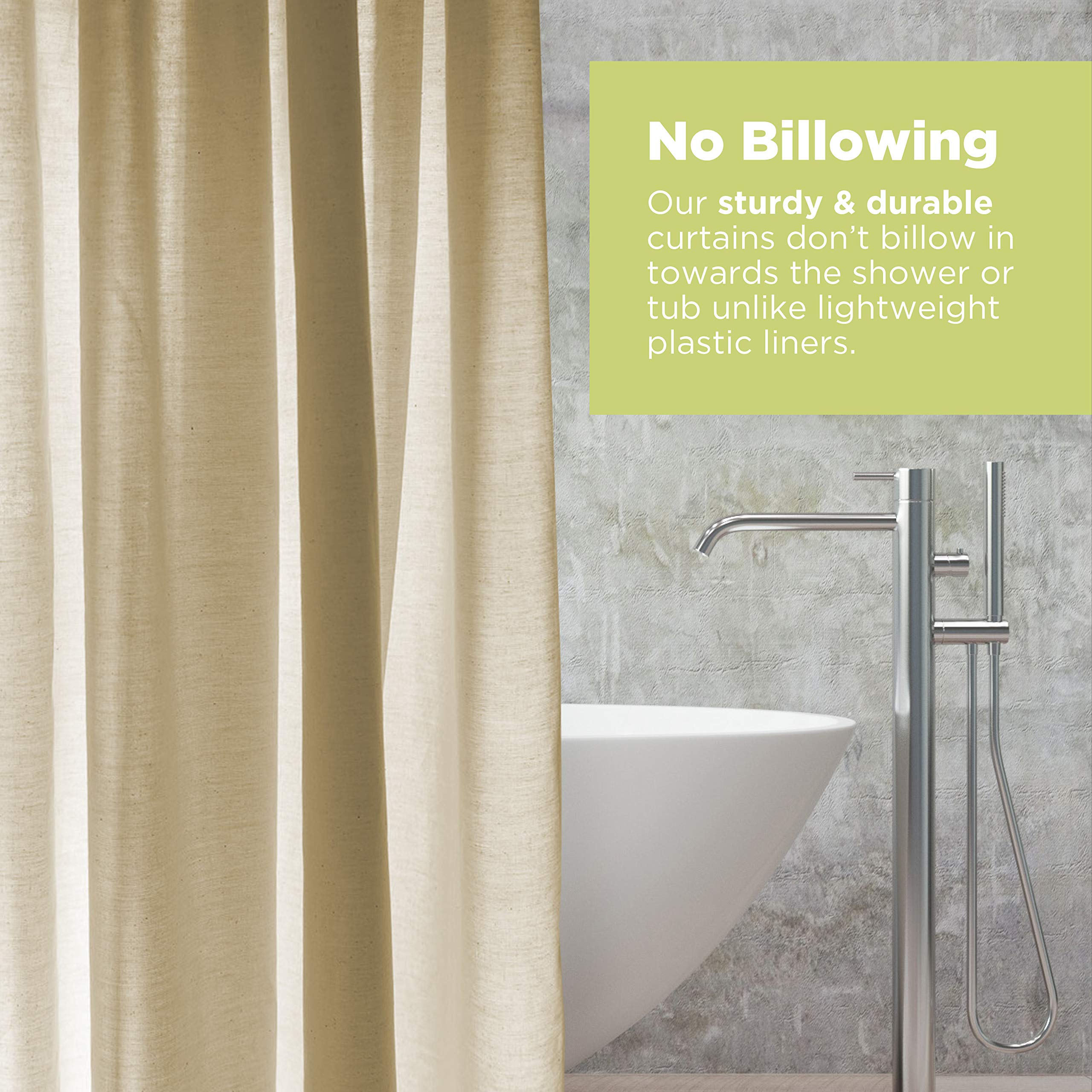 Organic Cotton Bean Products Shower Curtain 54x74 Inches - All Natural Bathroom Decor for Tub, Stall & Bath Showers | Eco-Friendly & Breathable Fabric for Spa-Like Experience
