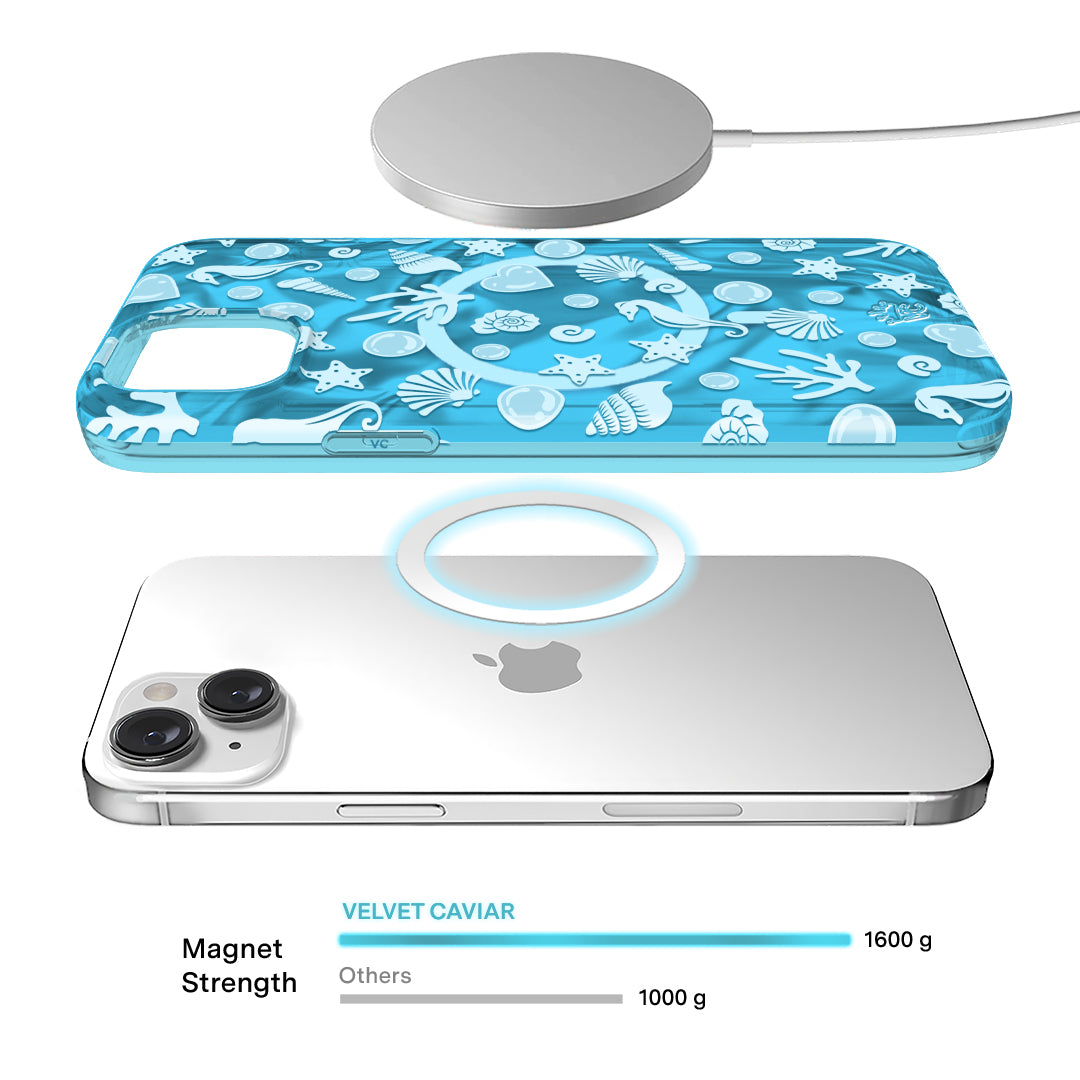 Aquamarine Holographic iPhone Case - Protective & Stylish Cover for iPhone 13/14/15 - Perfect for Everyday Use, Travel & Gifting