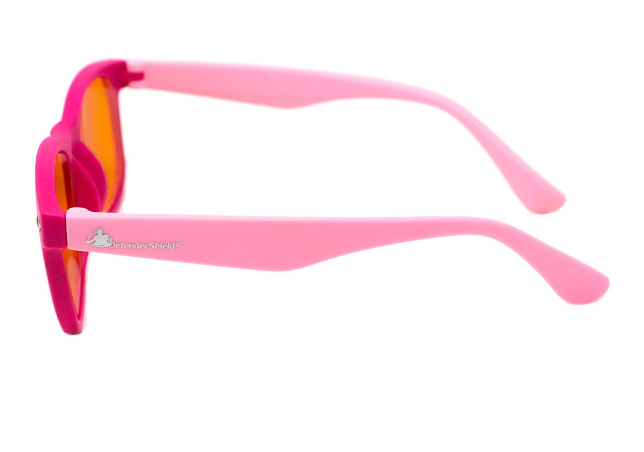 DefenderShield Kids Blue Light Blocking Glasses - Anti Eye Strain for Computer, Mobile, Video Games & Gaming - Perfect for Online Classes & Screen Time Protection