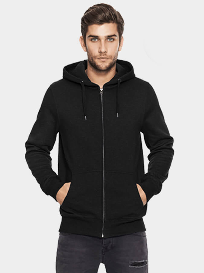 Men's Organic Cotton Zip-Up Hoodie for Yoga & Gym - Breathable & Comfortable Workout Jacket for Men - Perfect for Yoga Studios, Running & Casual Wear