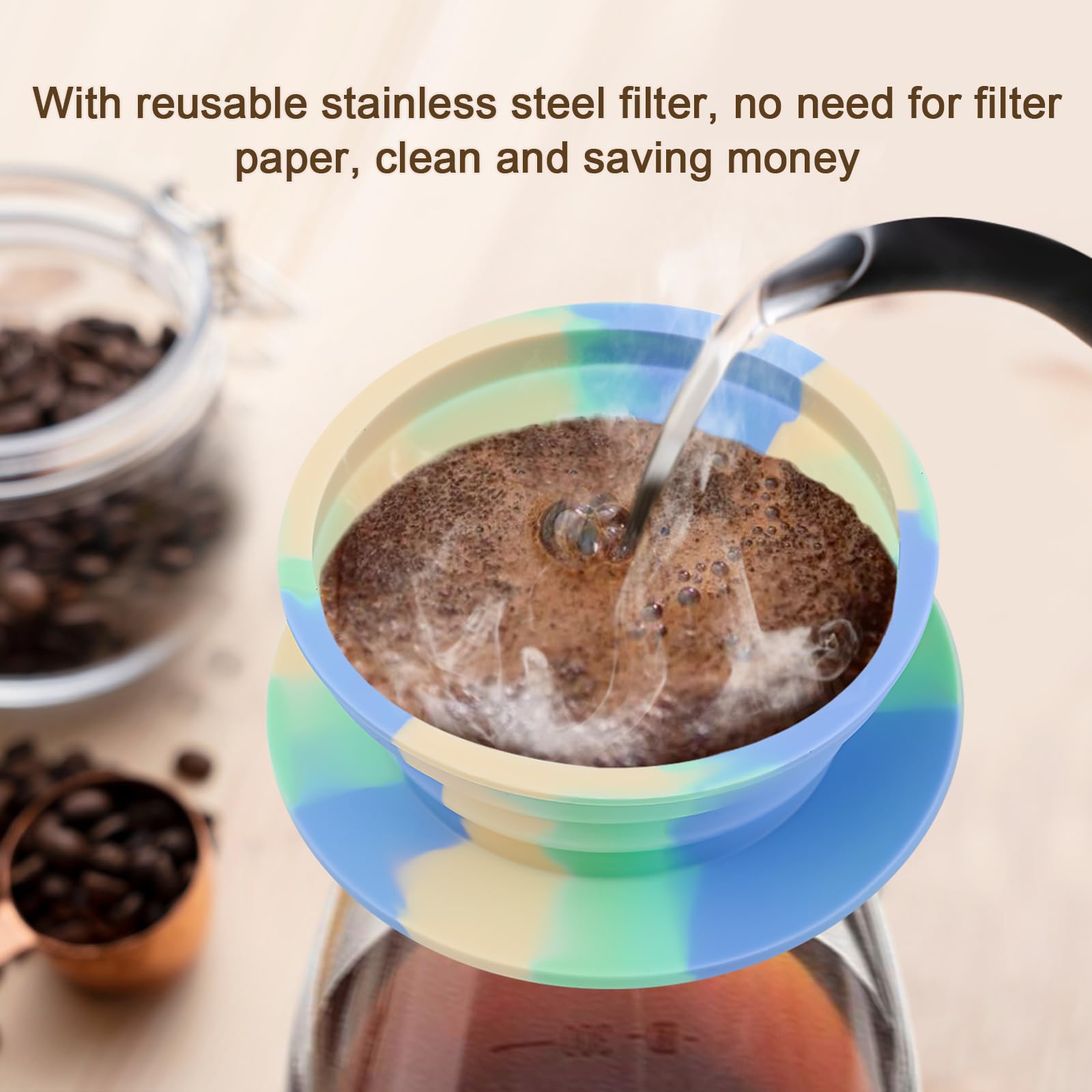 Collapsible Travel Coffee Dripper - Portable Pour Over Kit for Camping & Backpacking
