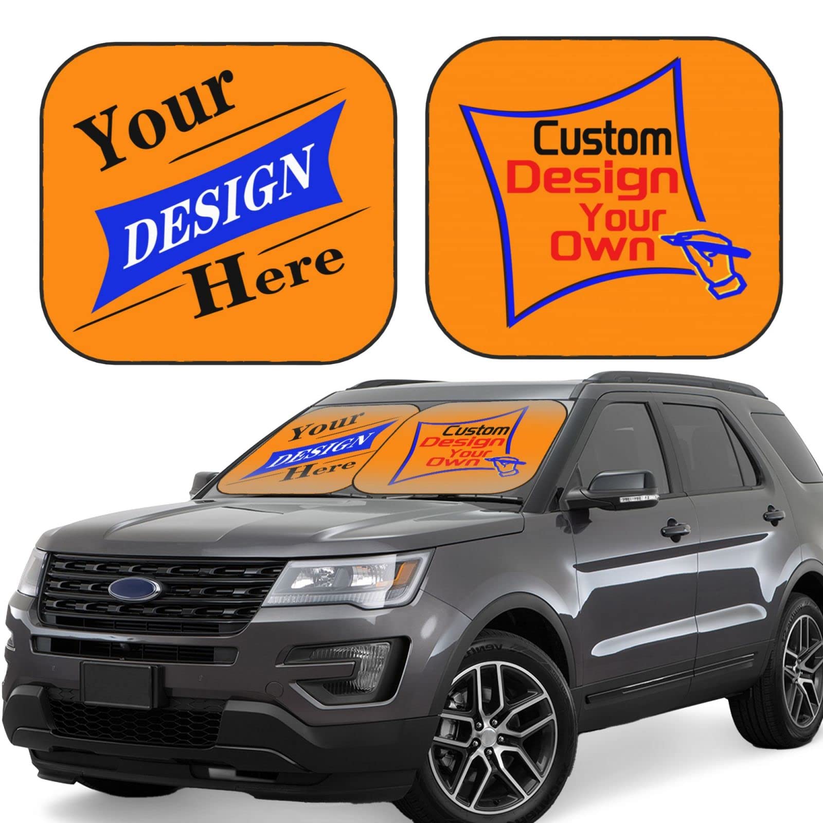 Custom Personalized Car Sun Visor - Foldable Windshield Sunshade for Cars, Trucks & SUVs | Perfect Gift for Drivers | Use for Sun Protection & Temperature Control While Parked