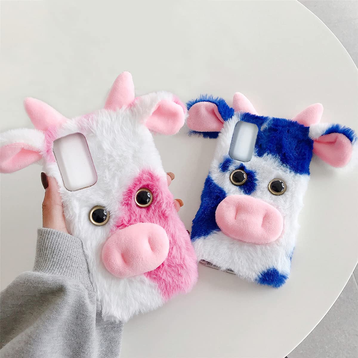 **Mikikit Fluffy Plush Phone Case - Soft Protective Cover for iPhone & Android - Cute Furry Phone Shell with Shock Absorption - Perfect for Daily Use, Travel, and Gift Giving**