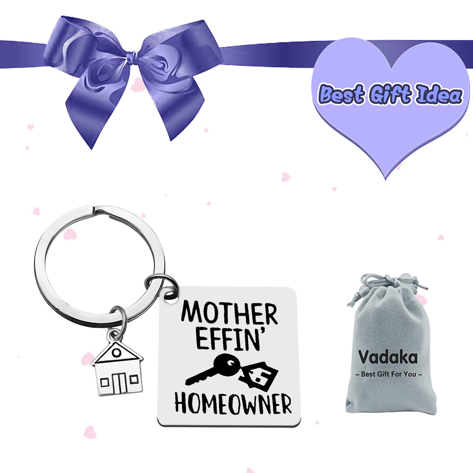 Vadaka New Home Keychain - Funny Housewarming Gift for Homeowners, Realtor Closing Present, Christmas Keyring Jewelry - Perfect for Housewarming Parties, Realtor Gifts & New Home Celebrations