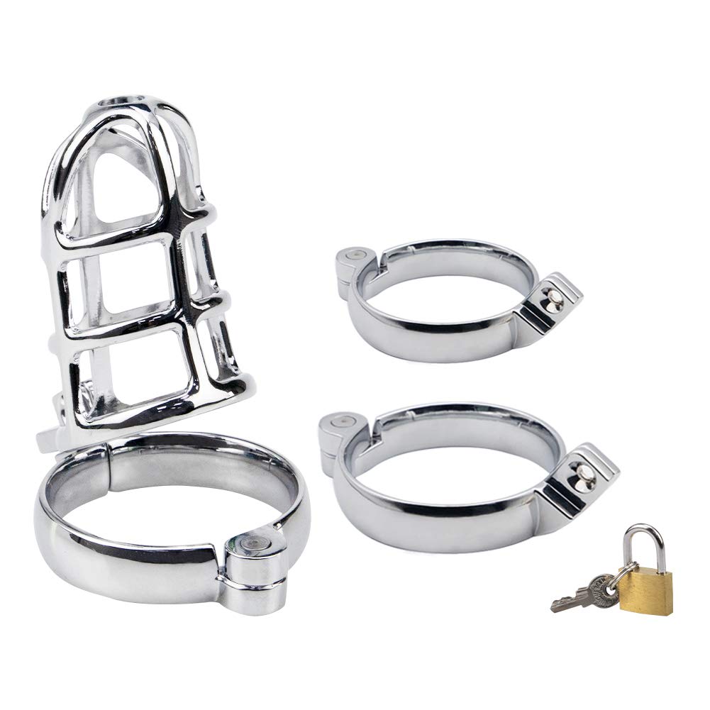 Premium Male Chastity Device - Cock Cage with 3 Adjustable Rings for Penis Exercise & Sex Bondage | Comfortable Adult Sex Toy for Men | Perfect for BDSM, Tease Play & Long-Term Wear