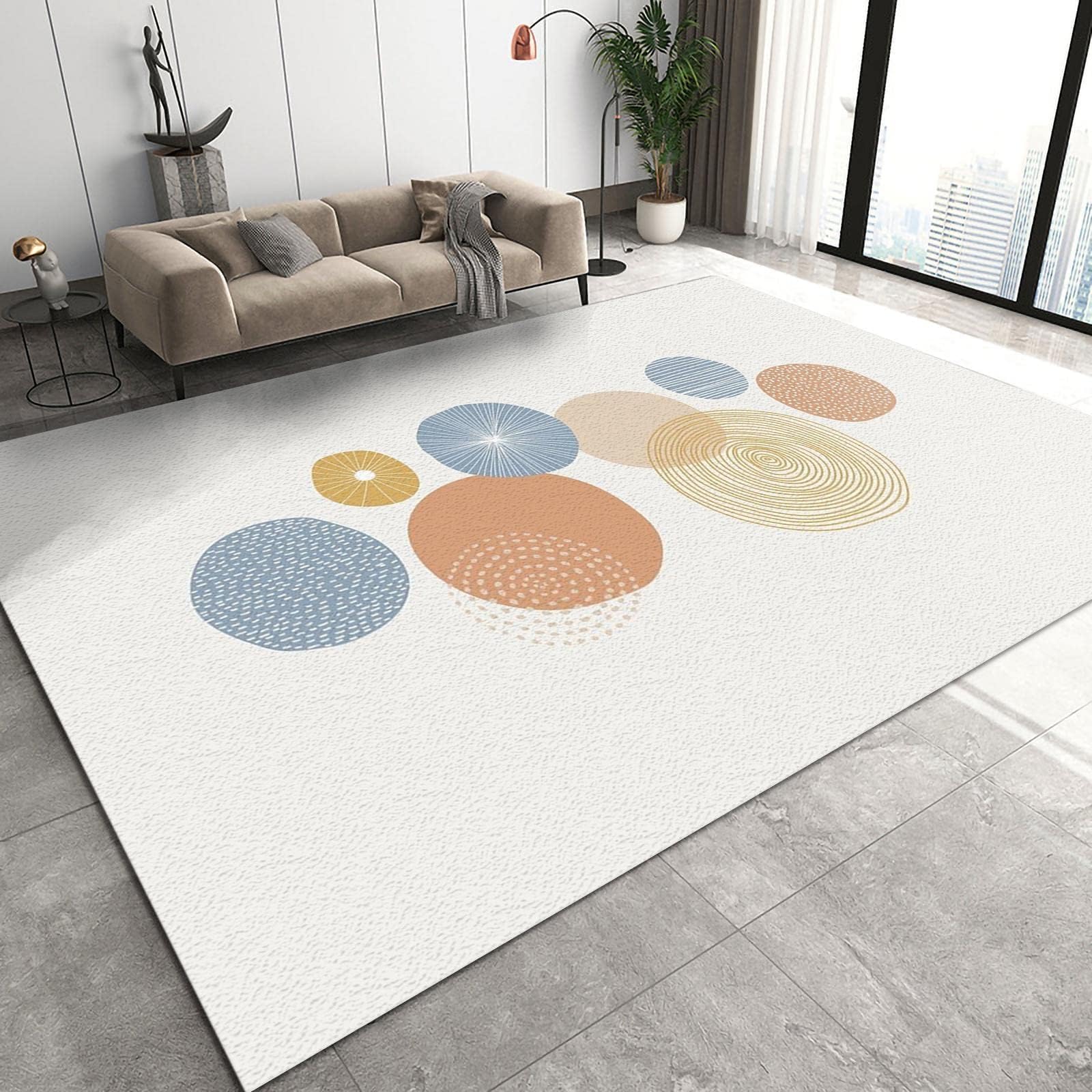 5x8ft Area Rugs - Retro Minimalist Kids Rug with European Geometric Medieval Pattern, Easy-Clean Large Nursery Rug for Bedroom, Kindergarten, Boys & Girls Room Decor - Perfect for Playrooms, Dormitories and Cozy Home Spaces