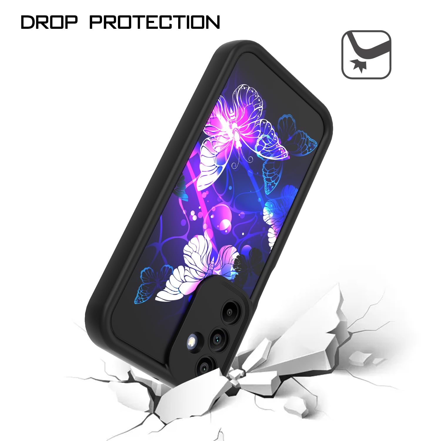 Samsung Galaxy A15 5G Phone Case - Slim Shockproof Silicone Protective Cover for Women with Butterfly Design | Perfect for Everyday Use, Work & Travel Protection