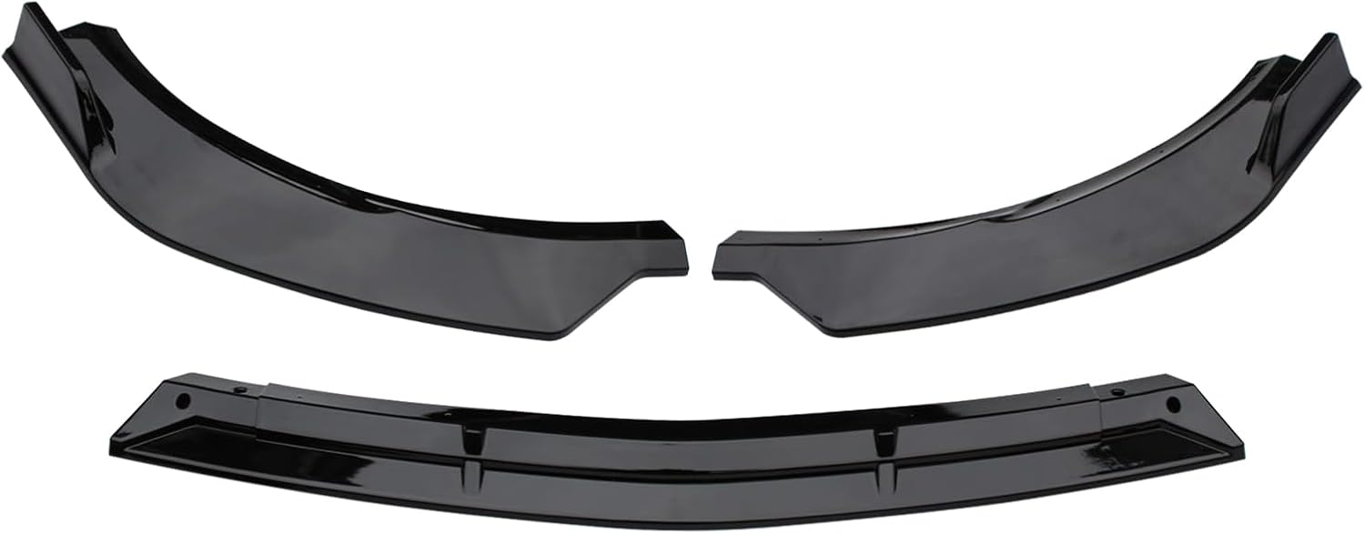 2021-2023 Mercedes Benz W213 E Class E200 E300 E350 E450 Front Lip Spoiler - B Style Glossy Black PP Polypropylene Air Dam Splitter (3PCS) - Sport Bumper Only - Perfect for Street Racing & Car Shows