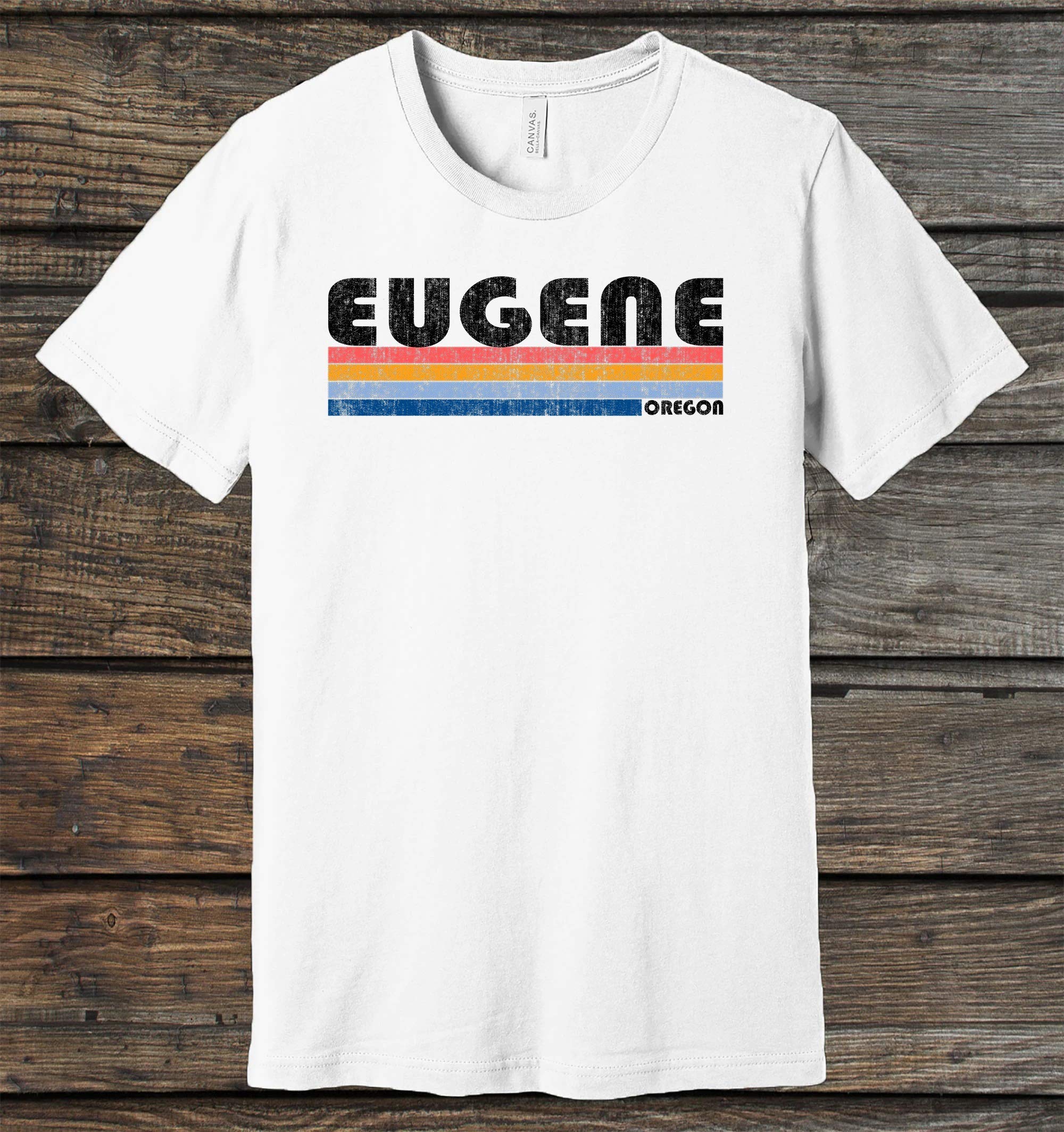 Vintage 70s 80s Eugene Oregon Retro T-Shirt - Unisex Men Women's Classic Graphic Tee - Perfect for Casual Wear, Retro Parties & Oregon Pride