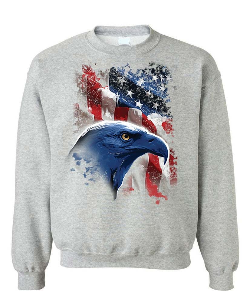 USA Patriotic Eagle Fleece Sweatshirt - American Flag Graphic Hoodie - Men's & Women's Casual Wear for 4th of July, Veterans Day & Patriotic Events