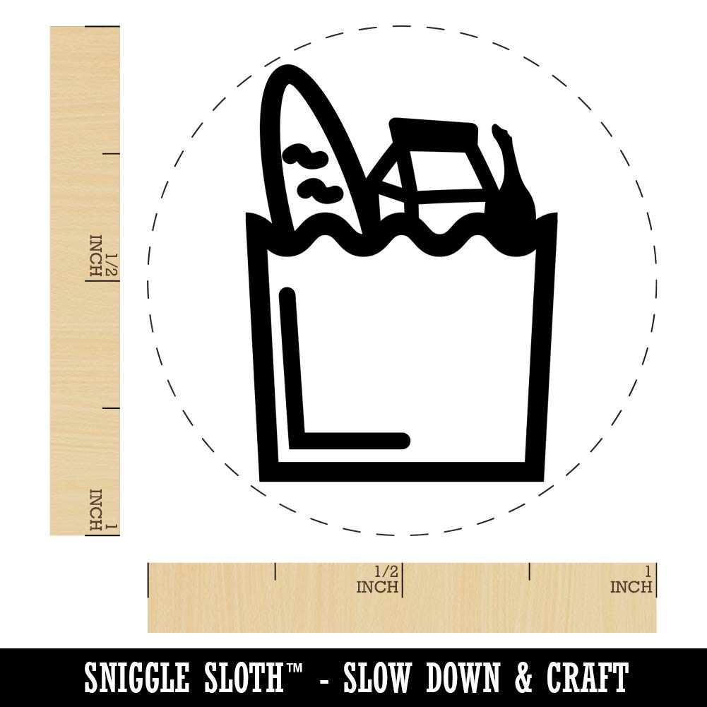 1 Inch Medium Groceries Grocery Store Icon Rubber Stamp - Perfect for DIY Crafting, Scrapbooking, Planner Decoration & Gift Wrapping