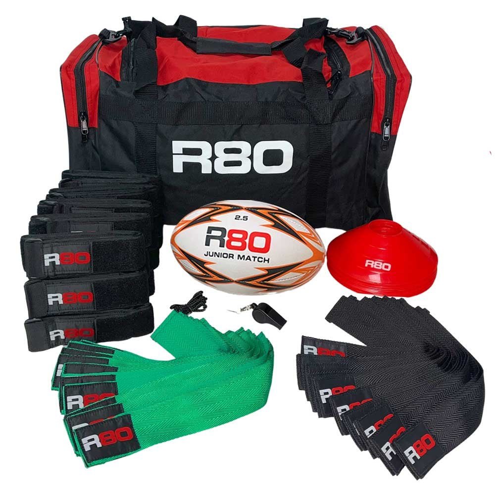 R80 Junior Rippa Rugby Game Sets for 15 Player Teams - Perfect for Youth Rugby Training, School Sports & Team Building Activities