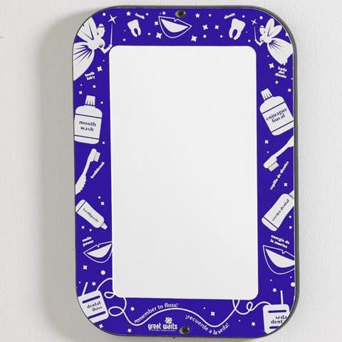 Smile Mirror - Purple Vanity Mirror with LED Lights for Makeup, Dressing Room & Bathroom Decor - Perfect for Home, Salon, and Travel Use