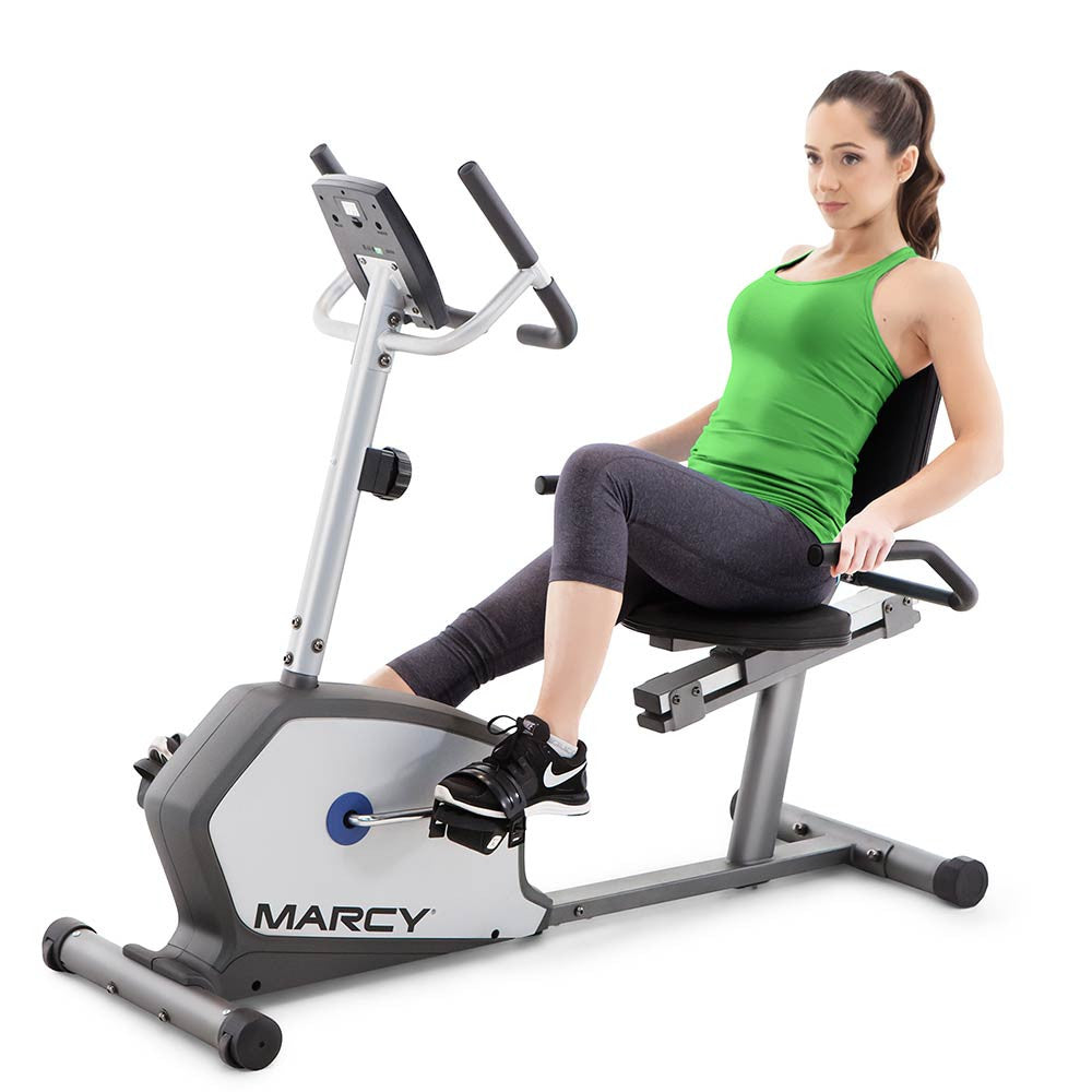 Marcy Recumbent Exercise Bike NS-1201R - Comfortable Seated Cycling for Home Gym, Cardio Workout & Low-Impact Training - Perfect for Seniors, Physical Therapy & Indoor Fitness