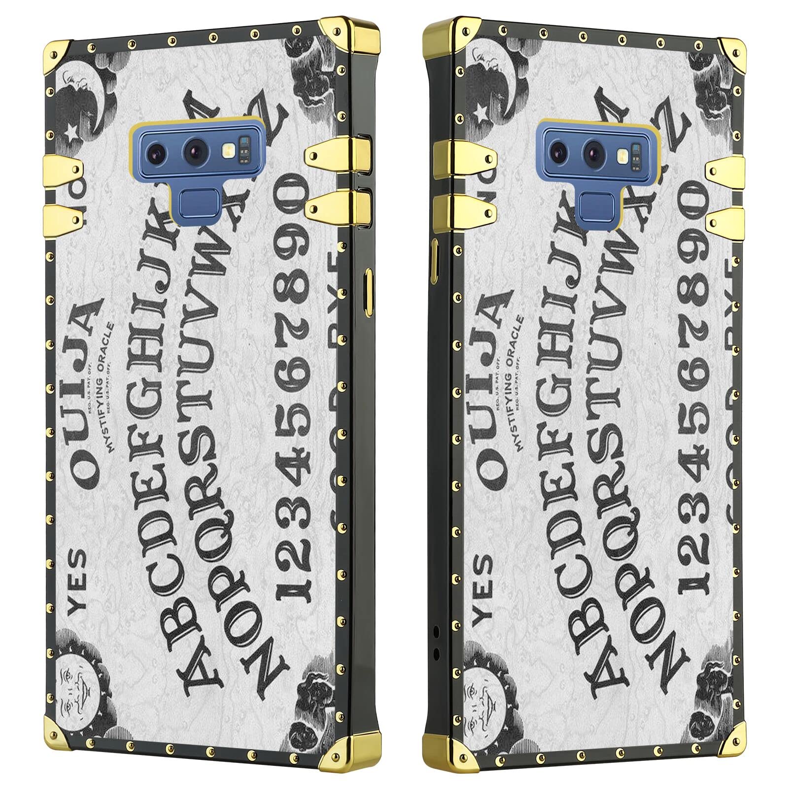 JQLOVE Luxury Ouija Board Pattern Square Phone Case for Samsung Galaxy Note 9 - Shockproof Protective Corners | Perfect for Halloween, Cosplay & Gothic Style Lovers