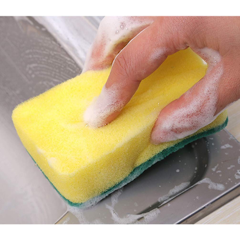 12-Pack High-Density Sponge Scrub Pads - Non-Scratch Dishwashing Brushes & Cleaning Cloths for Pots, Pans & Dishes - Perfect for Kitchen Cleaning, Dish Washing & Household Chores