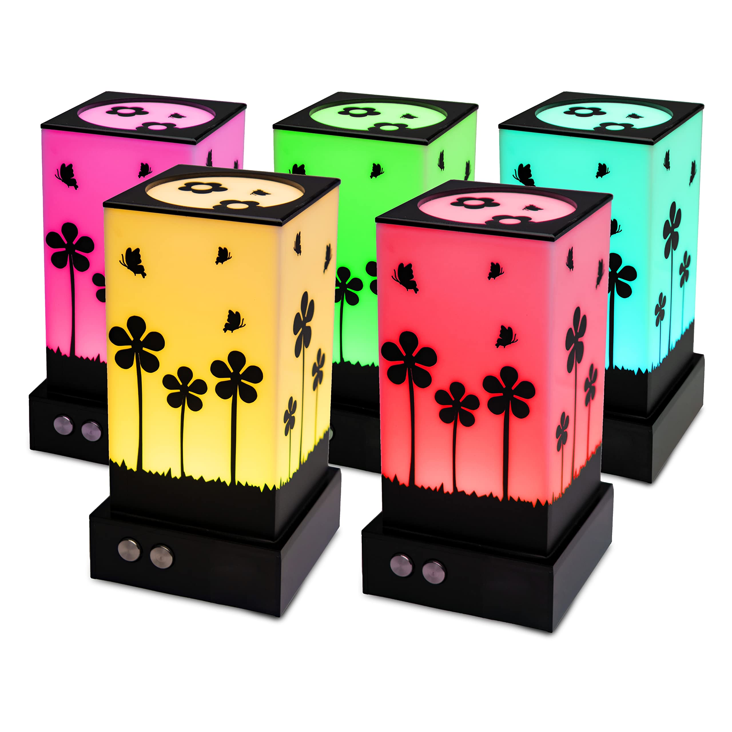 Telepathy® Flora – Long Distance Friendship Lamp® | Wi-Fi Connected LED Light for Couples & Friends | Color-Changing Mood Light for Long Distance Relationships | Unique Gift Set of 5 for Anniversaries, Birthdays & Home Decor | Perfect for Bedrooms, Dorm Rooms & Romantic Surprises