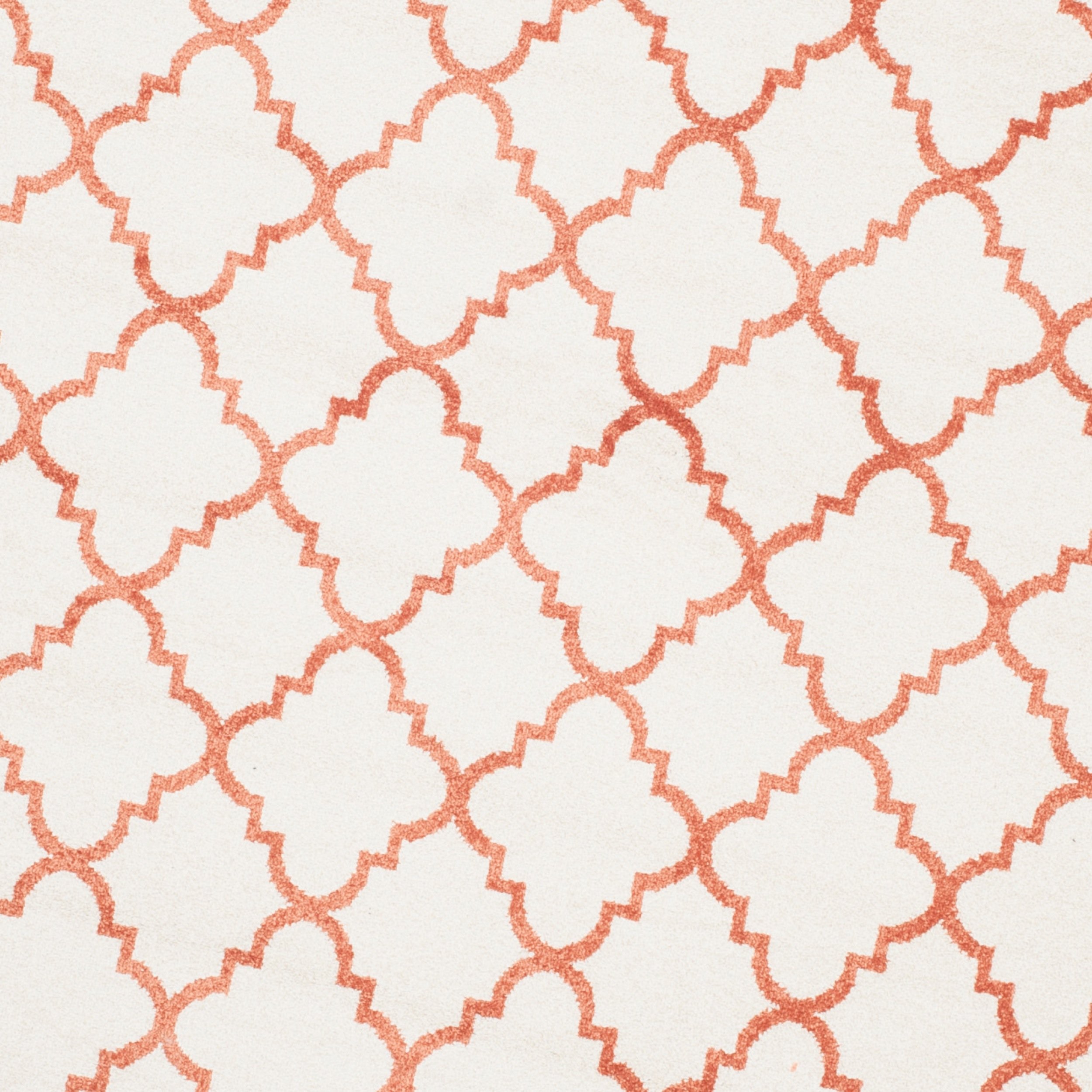 SAFAVIEH Amherst Collection 7' Round Beige & Orange Moroccan Trellis Area Rug - Non-Shedding, Soft & Durable for Dining Room, Living Room, Bedroom or Entryway Decor | Perfect for Home, Office & High-Traffic Areas