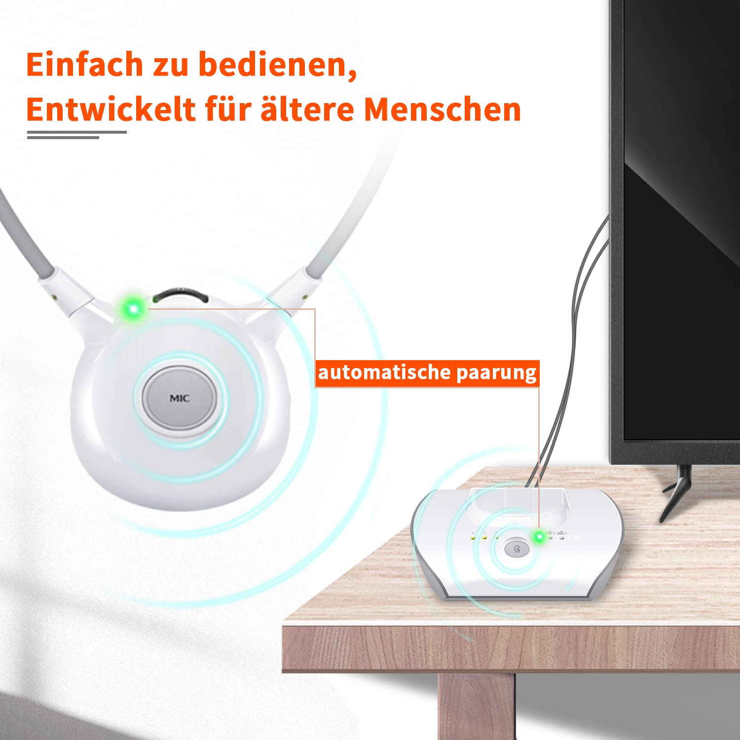 Wireless TV Headphones 2.4GHz APH100 with 3.5mm Base Station & RCA Connection - Includes 2 Rechargeable Batteries & Ear Cushions - Perfect for Late Night TV Watching, Gaming & Home Theater Systems
