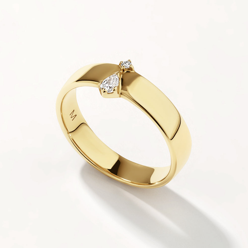 10K Gold Lab-Grown Diamond Kite Band Ring - Elegant Stackable Jewelry for Weddings, Anniversaries & Everyday Wear