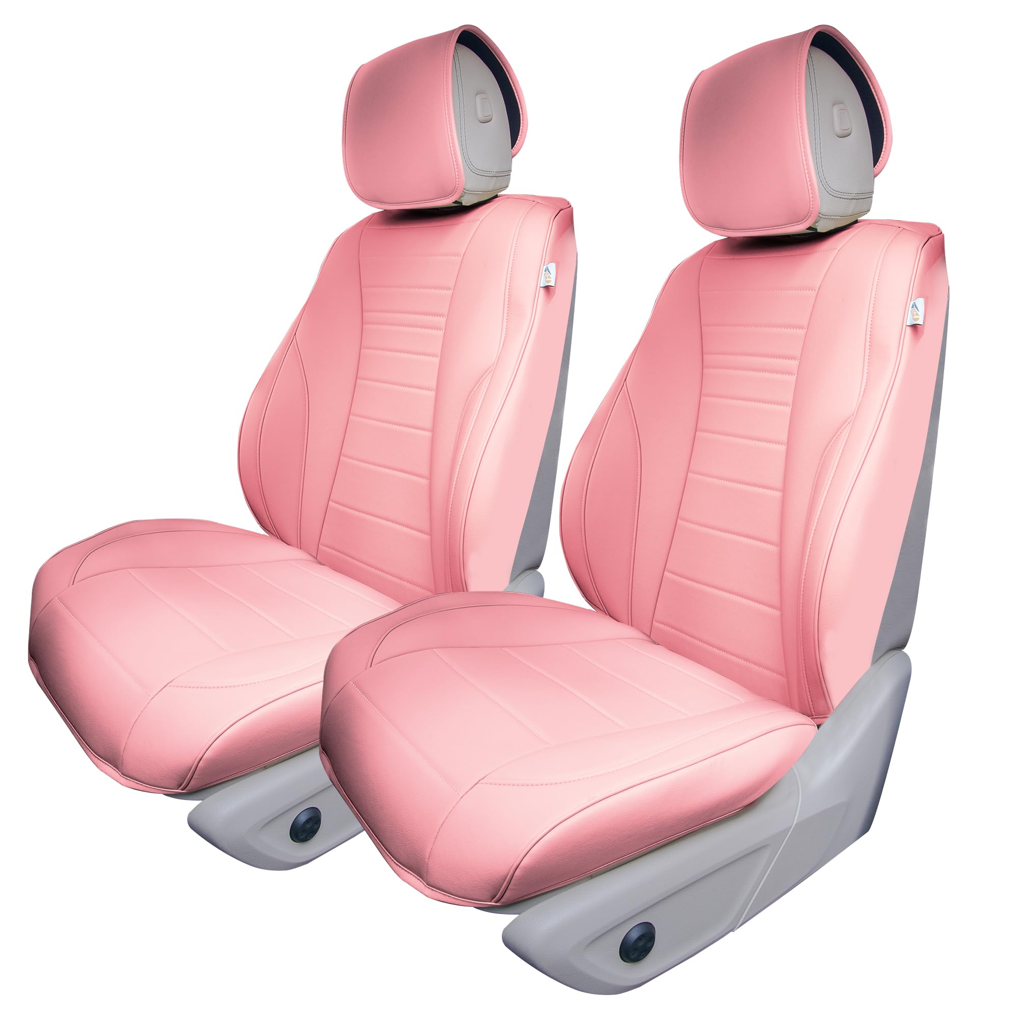 TLH Grande70 Luxe Faux Leather Pink Car Seat Cover Cushion - 2 Pack Waterproof Universal Fit Seat Covers for Cars, Trucks & SUVs | Soft Comfort & Stylish Protection for Daily Commute & Road Trips