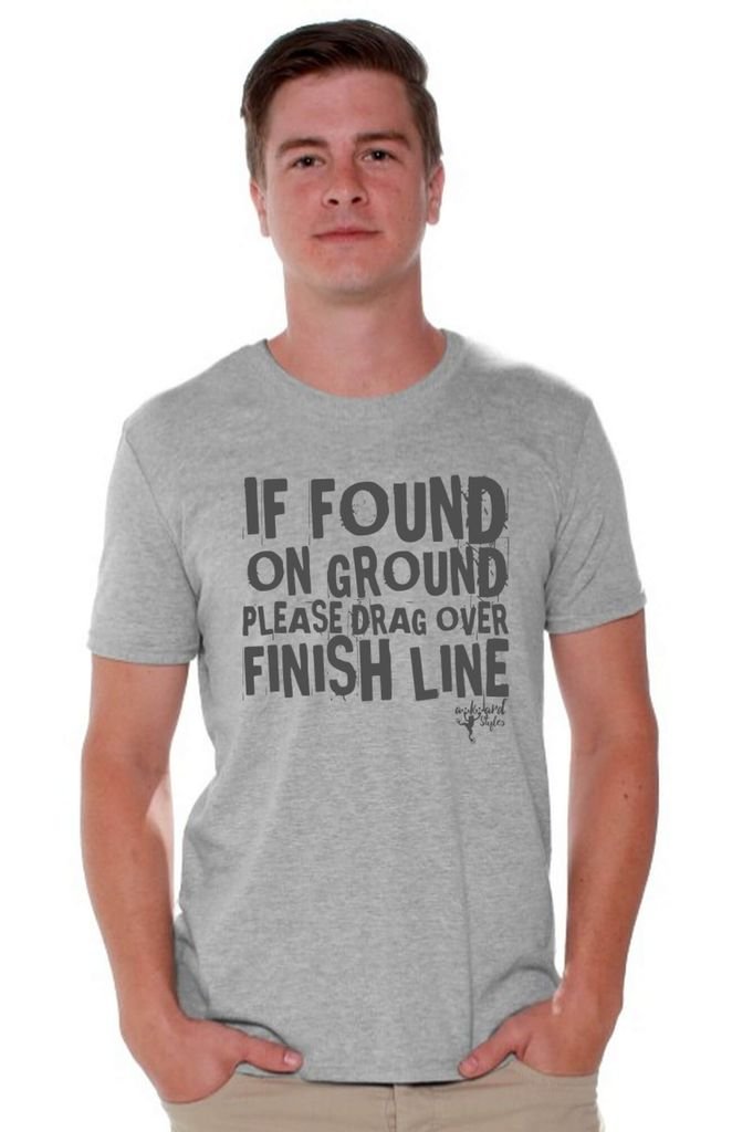 Awkwardstyles Funny Please Drag Over Finish Line Running T-Shirt - Marathon Race Humor Gift for Runners + Free Bookmark - Perfect for 5K, 10K, Half Marathon Events & Training