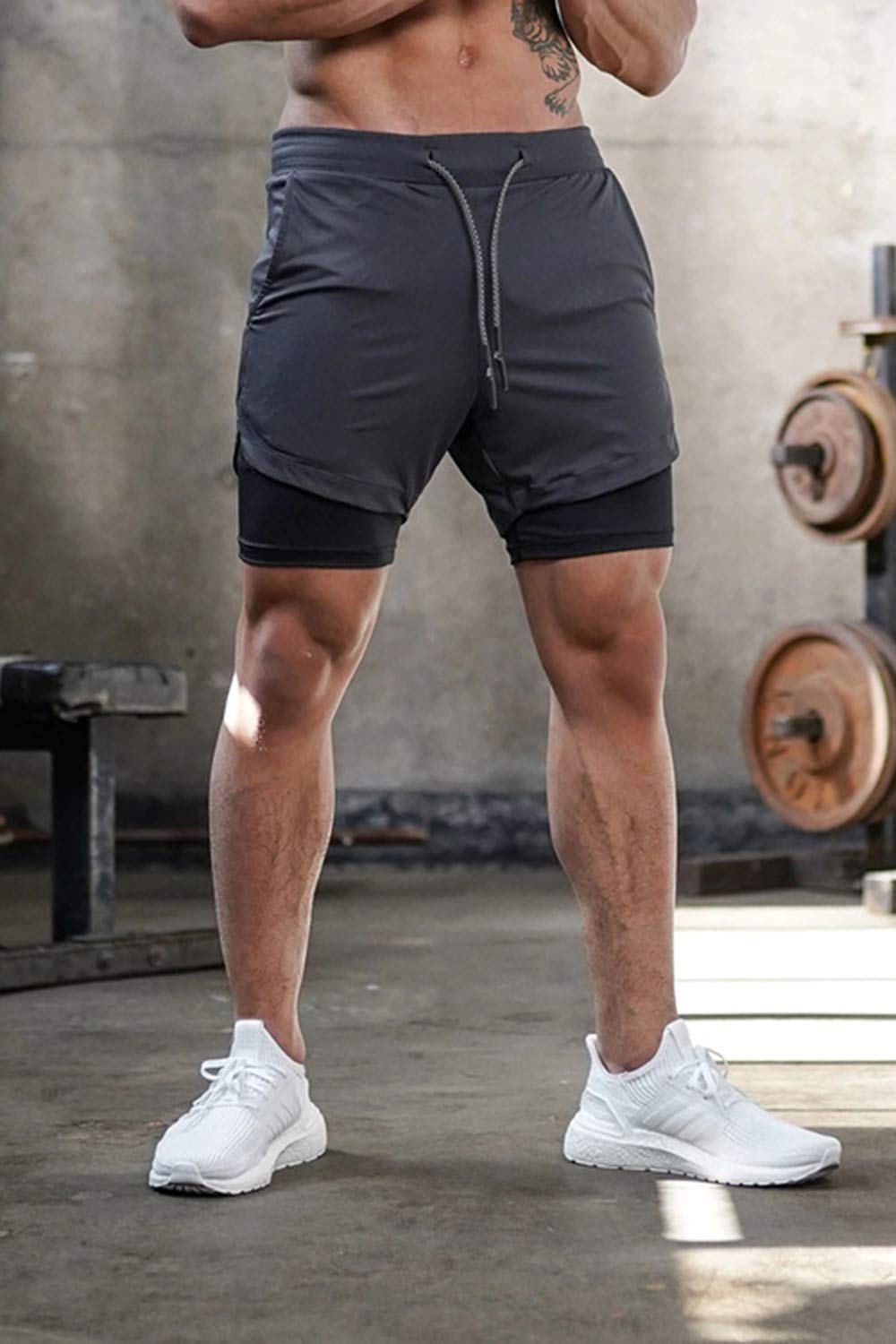Surenow Men's Running Shorts - 2-in-1 Stealth Workout Shorts with 7-Inch Inseam for Gym, Yoga & Outdoor Sports | Lightweight Quick-Dry Athletic Shorts for Jogging, Training & Active Lifestyle