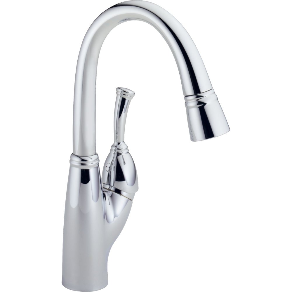 Delta Allora Single-Handle Kitchen Faucet with Pull Down Sprayer - Chrome for Bar Prep & Cooking