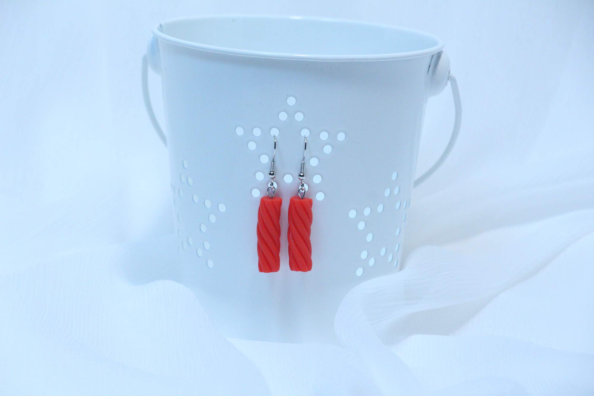 Handmade Red Strawberry Twizzler-Shaped Earrings - Unique & Cute Fruit Jewelry for Women | Perfect for Parties, Gifts & Everyday Wear