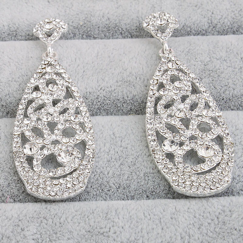 Elegant Rhinestone Wedding Earrings for Bride – Perfect for Bridal, Prom, and Formal Events
