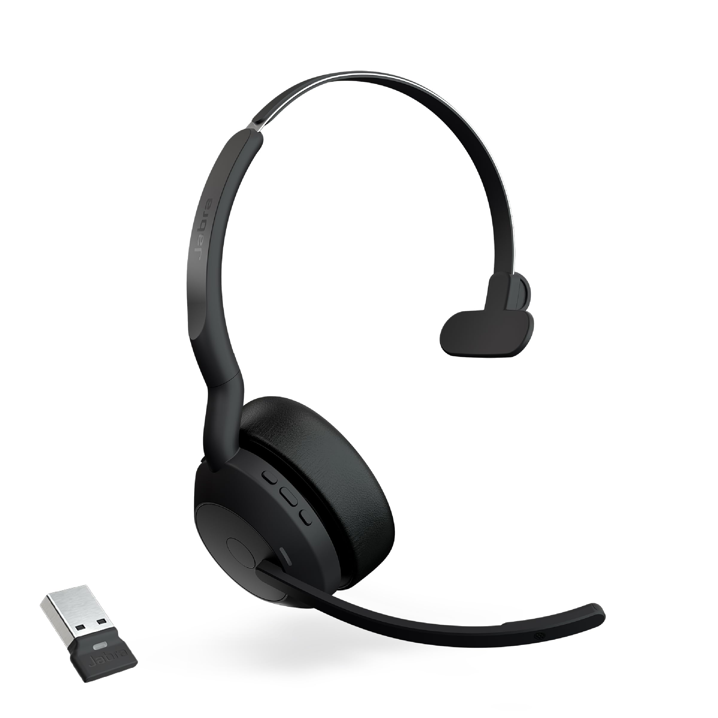 Jabra Evolve2 55 Mono Wireless Headset with Jabra AirComfort Technology - Noise Cancelling Microphone & Active Noise Cancellation - UC Compatible for Zoom, Google Meet, Microsoft Teams - Perfect for Home Office, Remote Work & Business Calls - Black