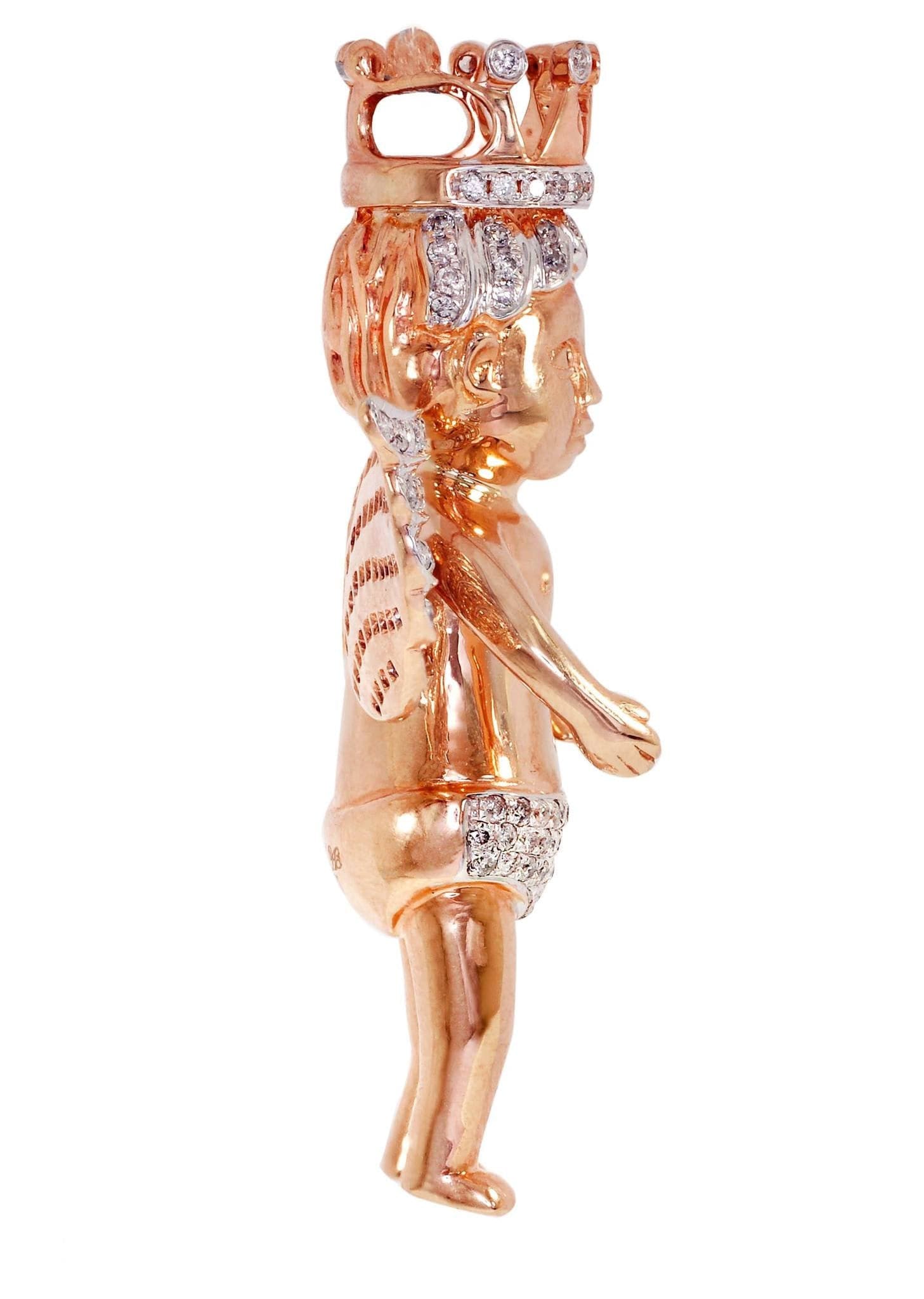 Diamond Angel Pendant Necklace - 32.43g Solid Gold with 2.58 Carat Genuine Diamonds - Perfect for Anniversary Gifts, Valentine's Day & Special Occasions