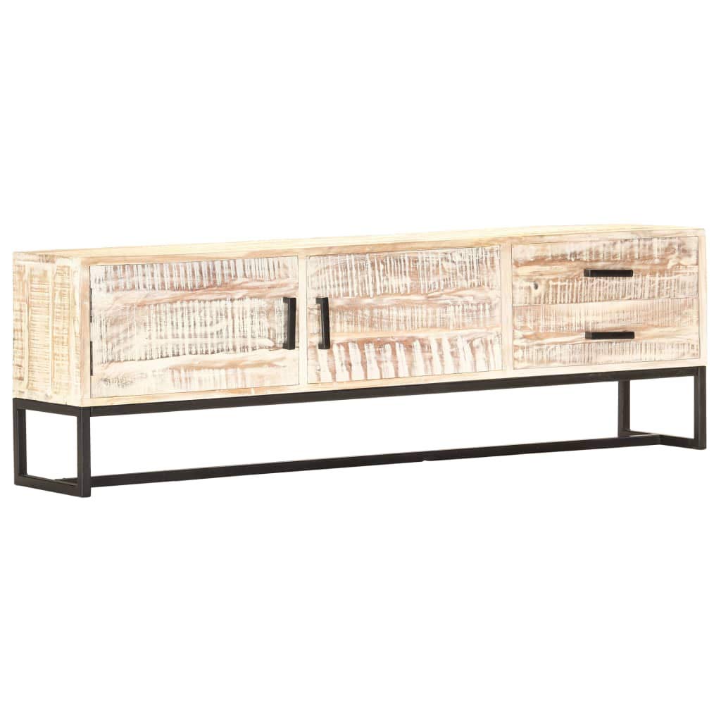 Rustic Acacia Wood TV Stand with Storage - 55.1