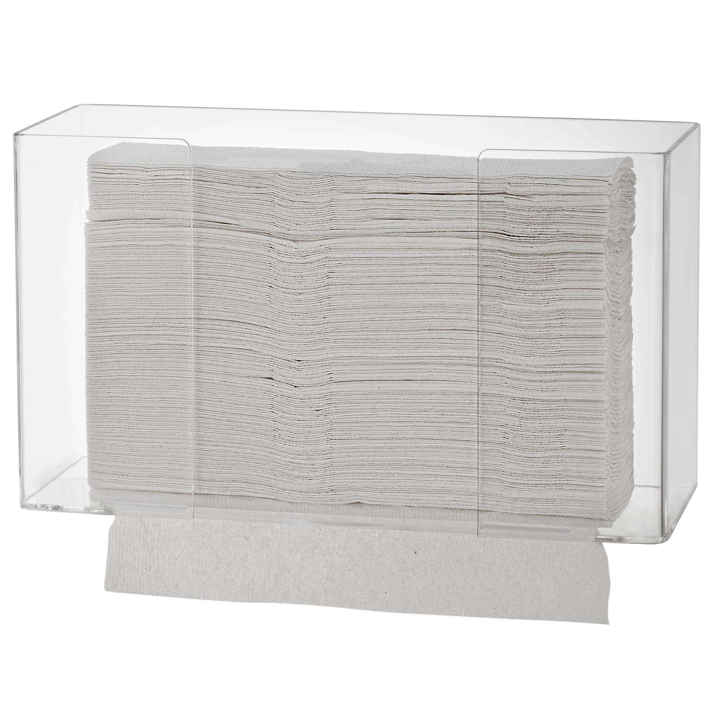 Acrylic Paper Towel Holder - Wall Mount or Countertop Multifold Paper Towel Dispenser for Z-Fold & C-Fold Towels (11.5