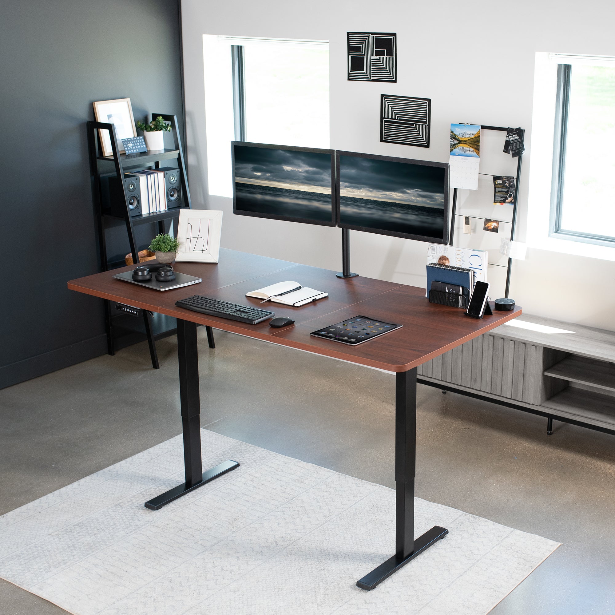 1B Split Top Series Single Motor Electric Standing Desk with Push Button Memory Controller - Perfect for Home Office, Gaming & Study Workspace