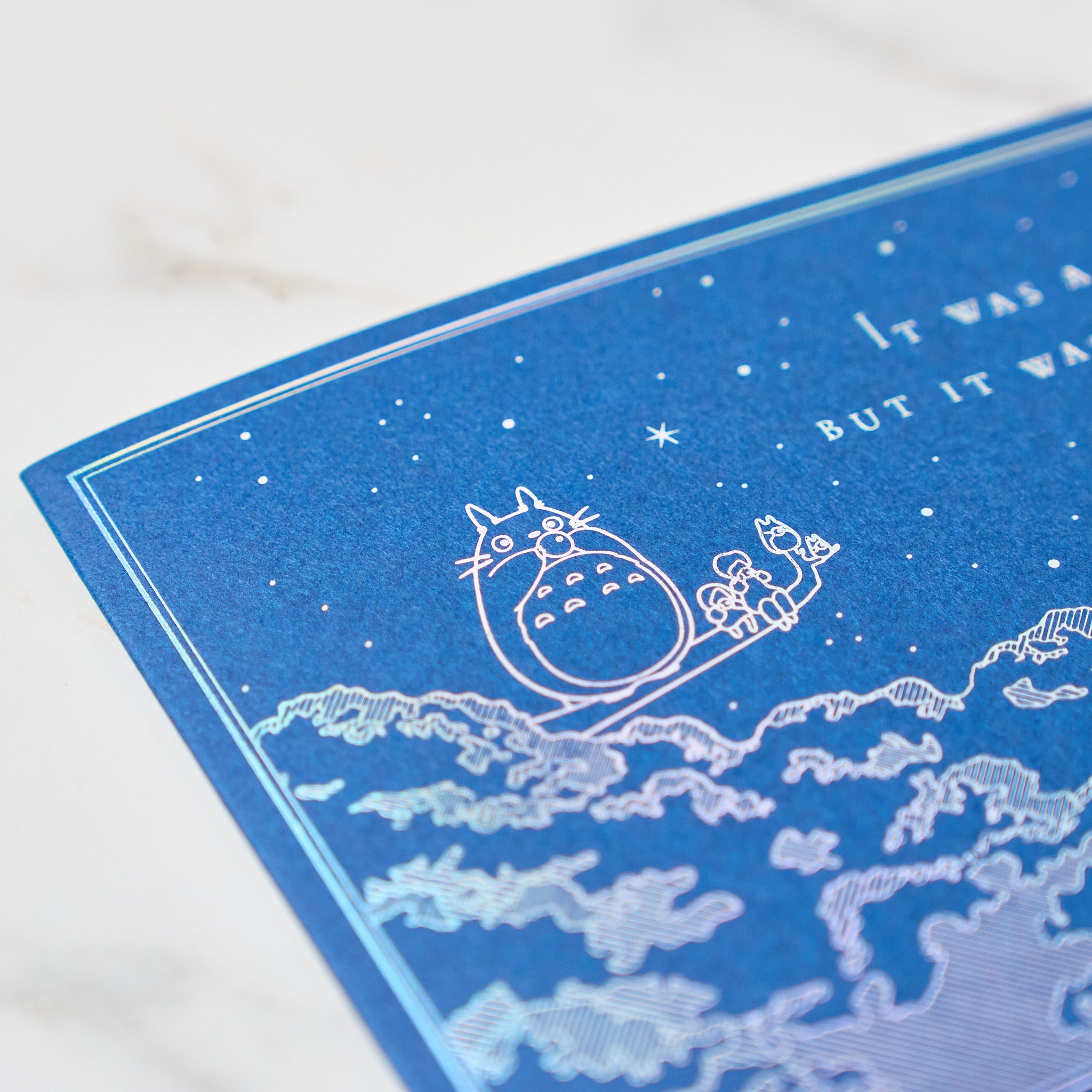 Studio Ghibli Night Sky Foil Stamp Greeting Cards - 10 Pack Anime Stationery Set with Envelopes, Perfect for Birthday Gifts, Thank You Notes & Collectibles (Movic Official Licensed Product)